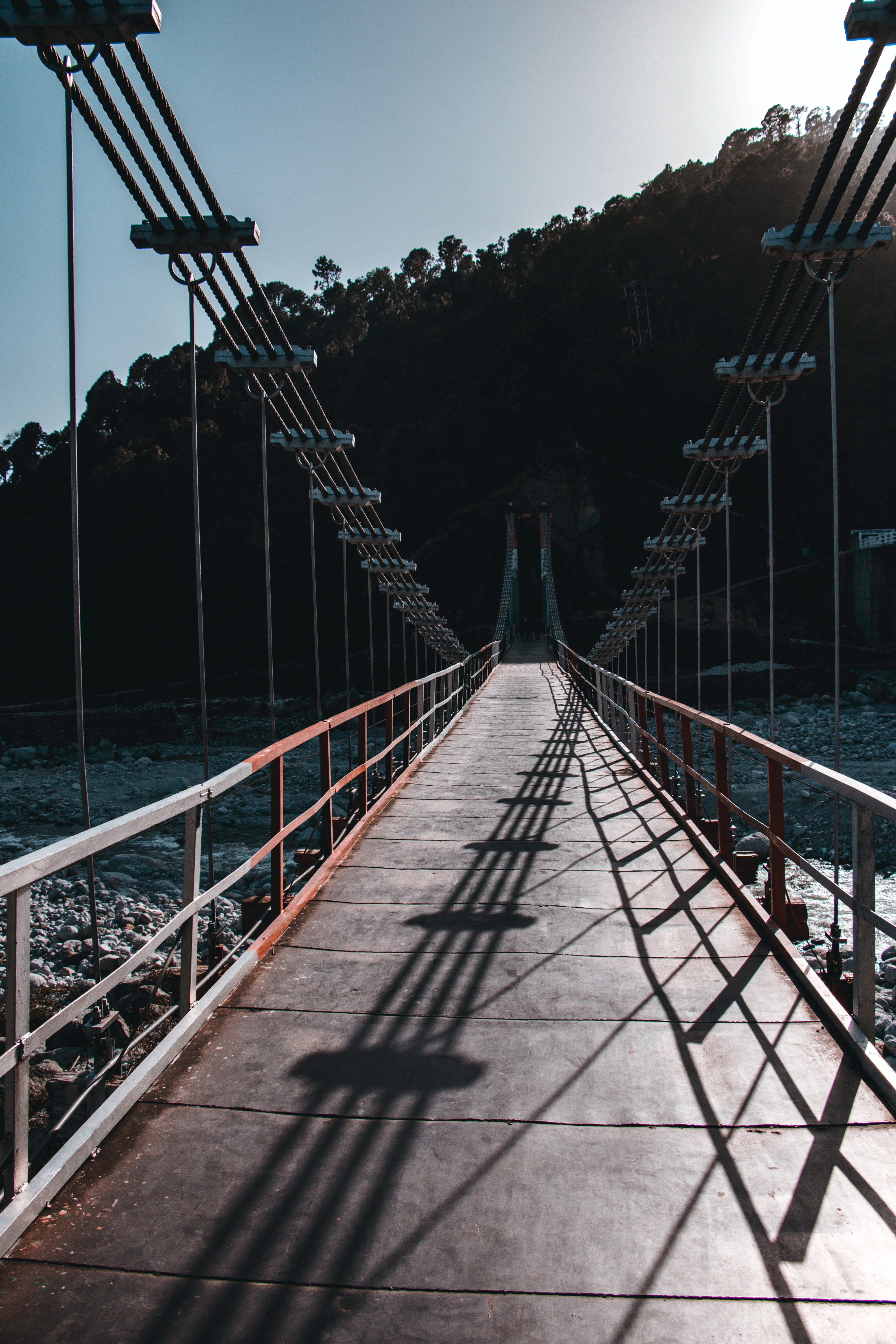 Minimalist Bridge Between Mountains Wallpapers