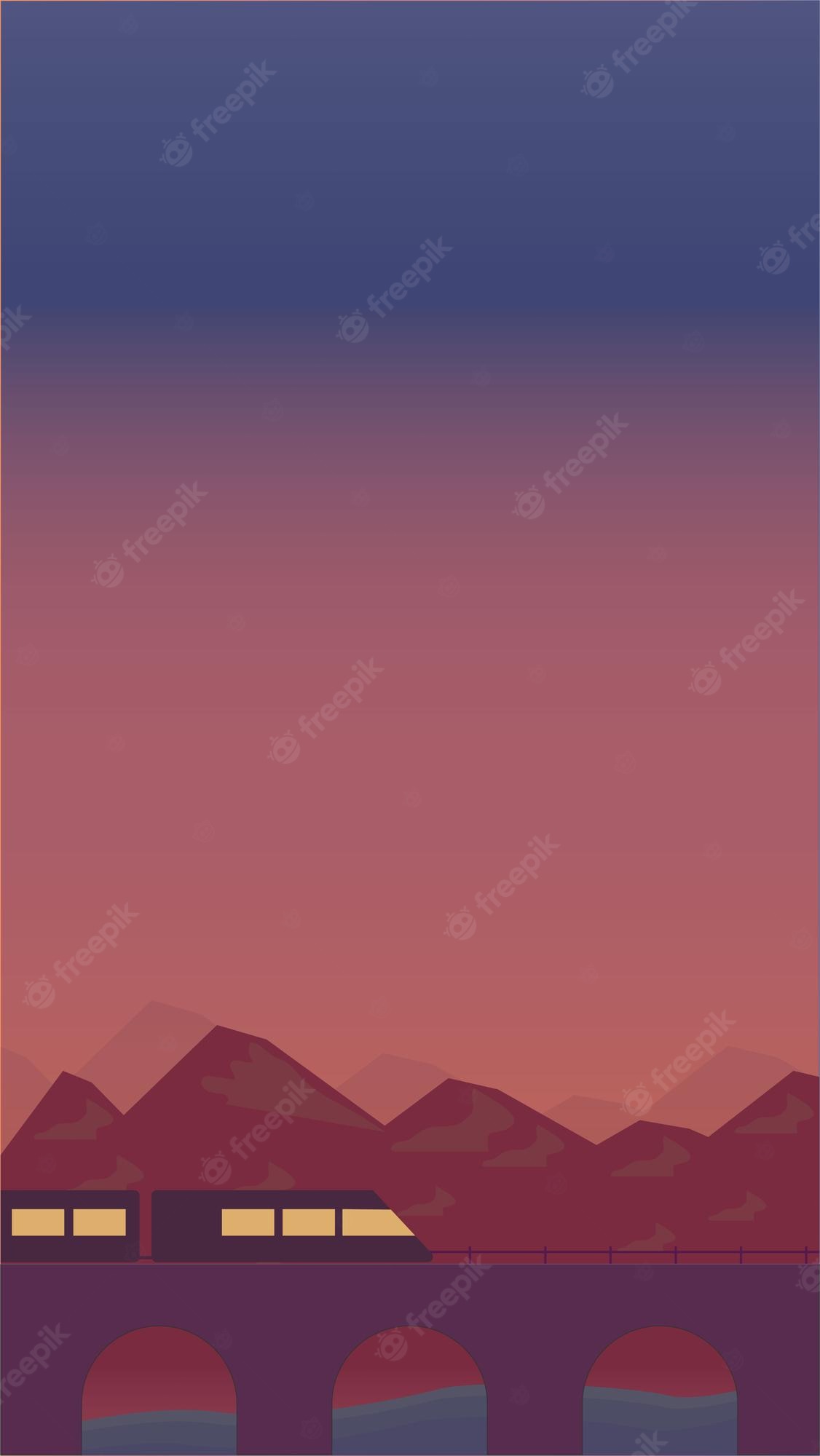 Minimalist Bridge Between Mountains Wallpapers