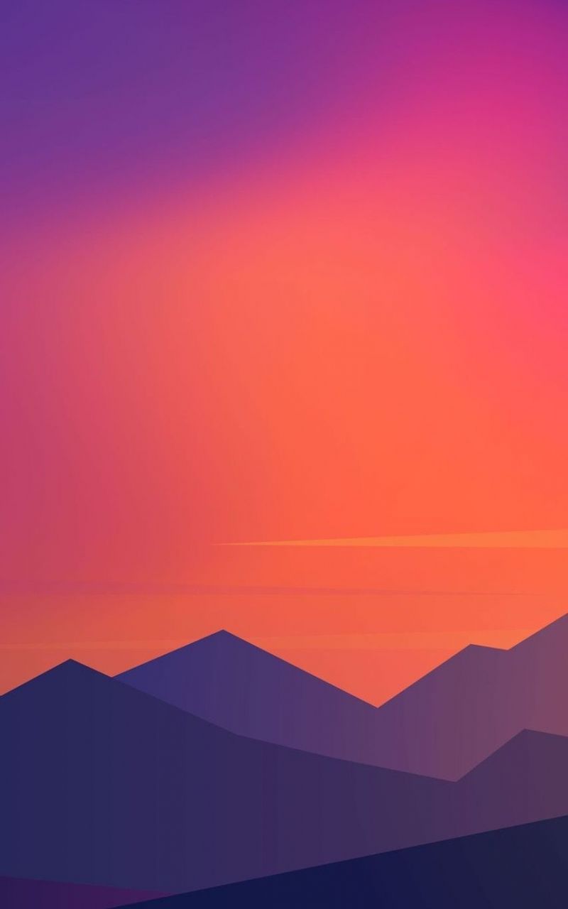 Minimalist Sunset In Hill Wallpapers