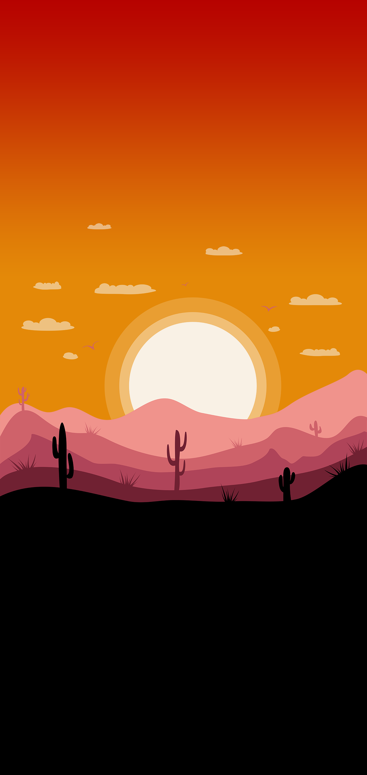 Minimalist Sunset In Hill Wallpapers