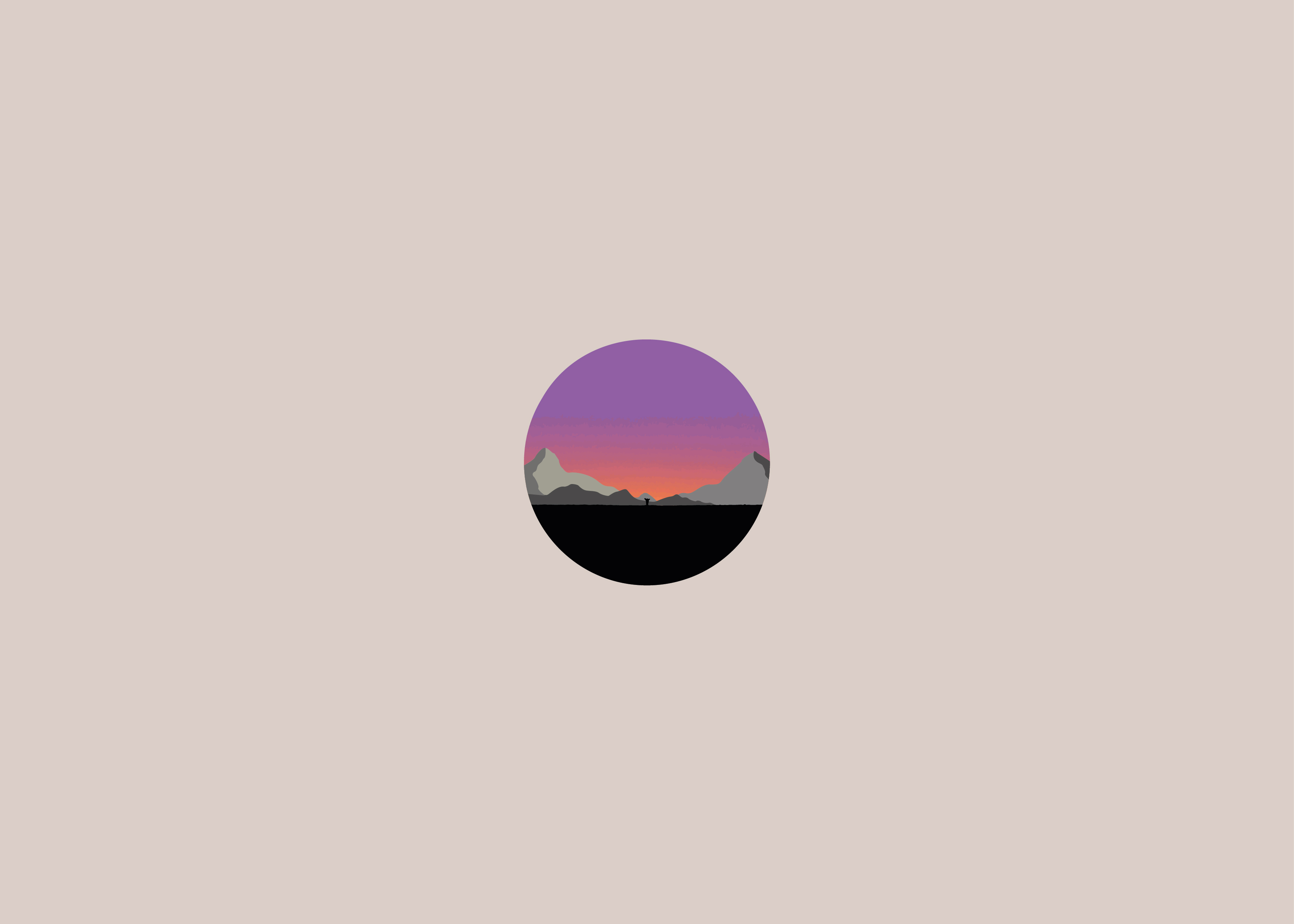 Minimalist Sunset In Hill Wallpapers