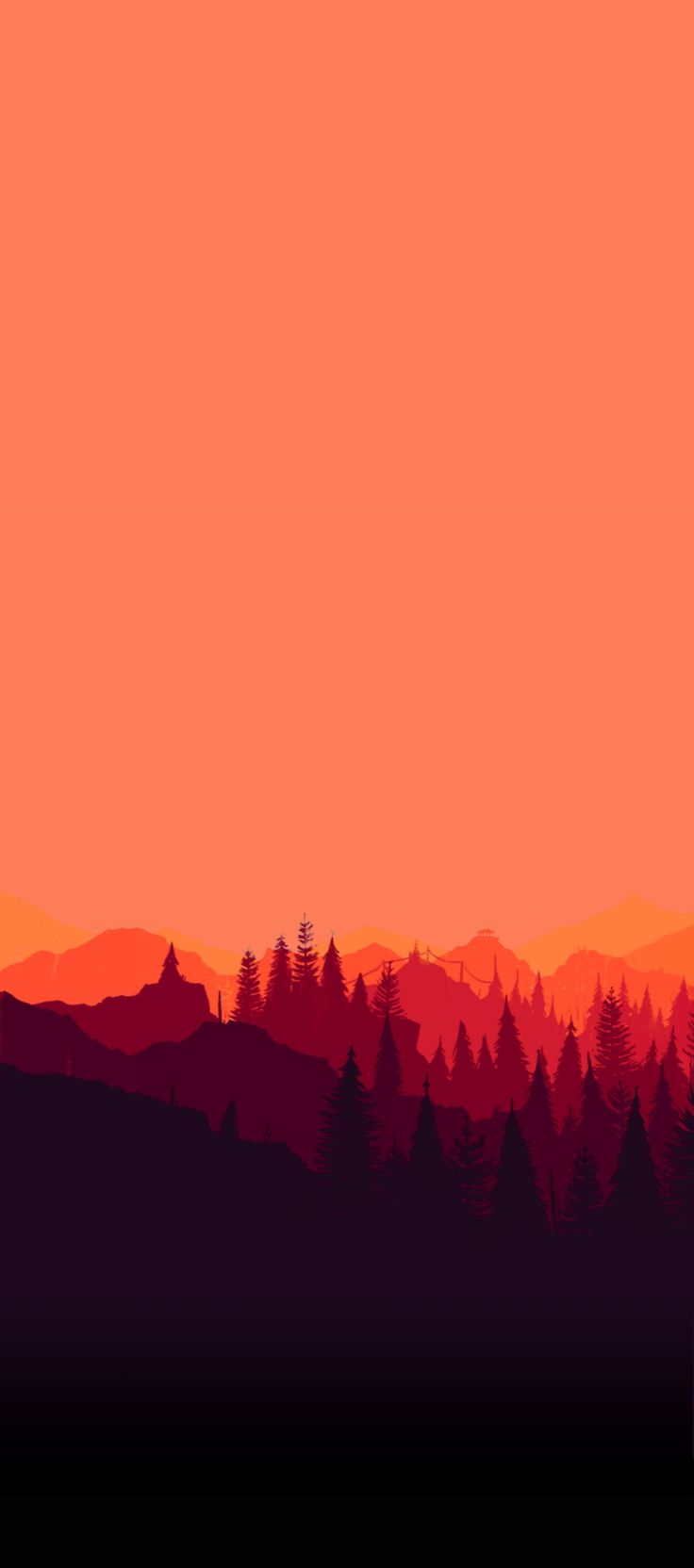 Minimalist Sunset In Hill Wallpapers