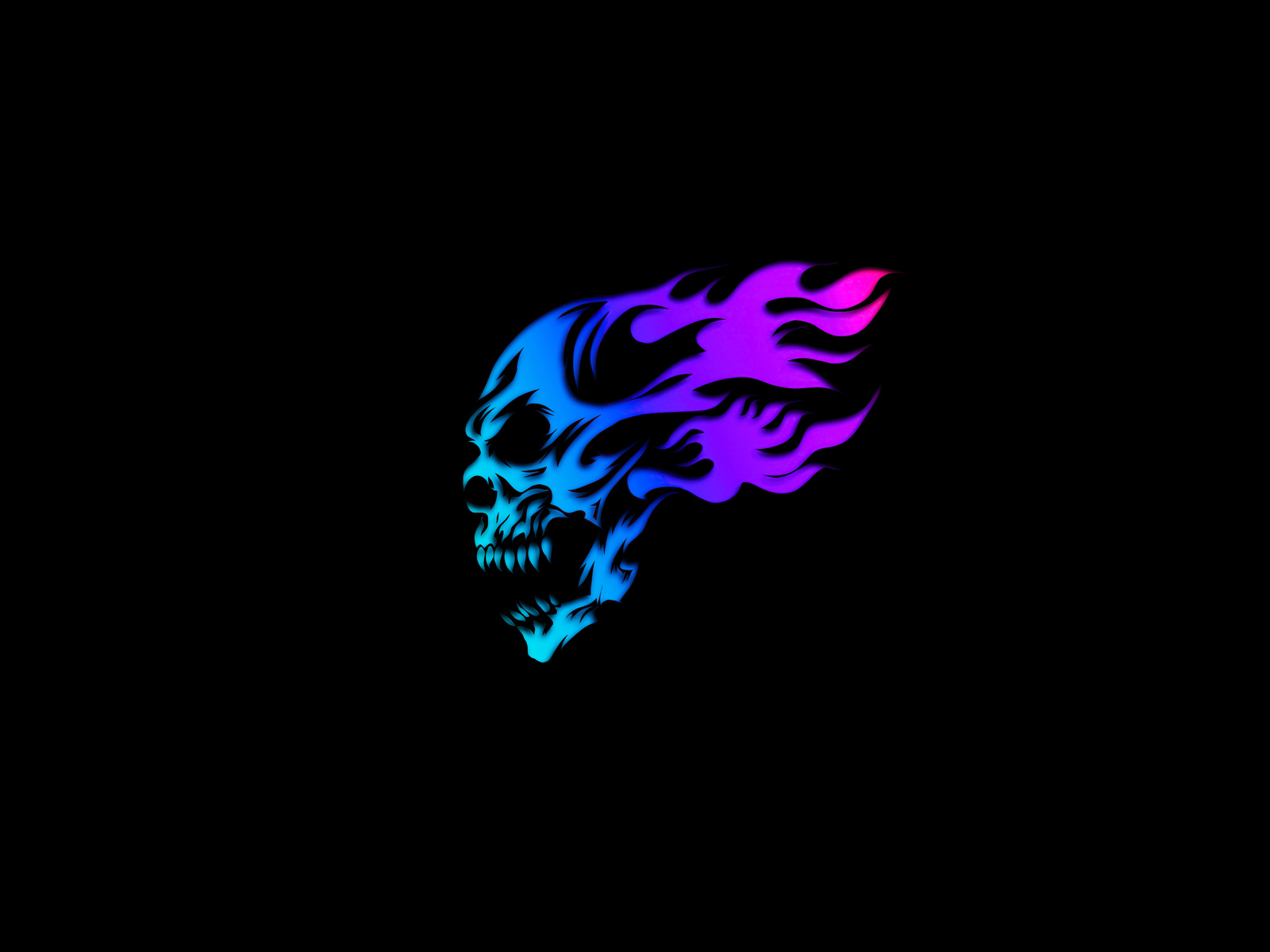 Neon Color Minimalist Skull Wallpapers