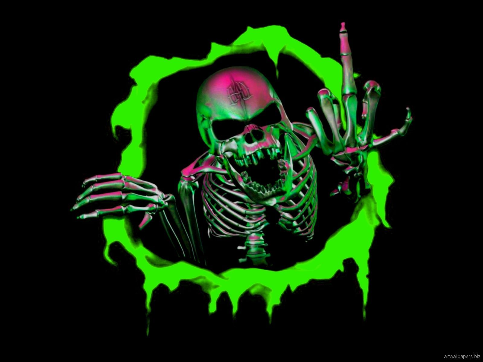 Neon Color Minimalist Skull Wallpapers