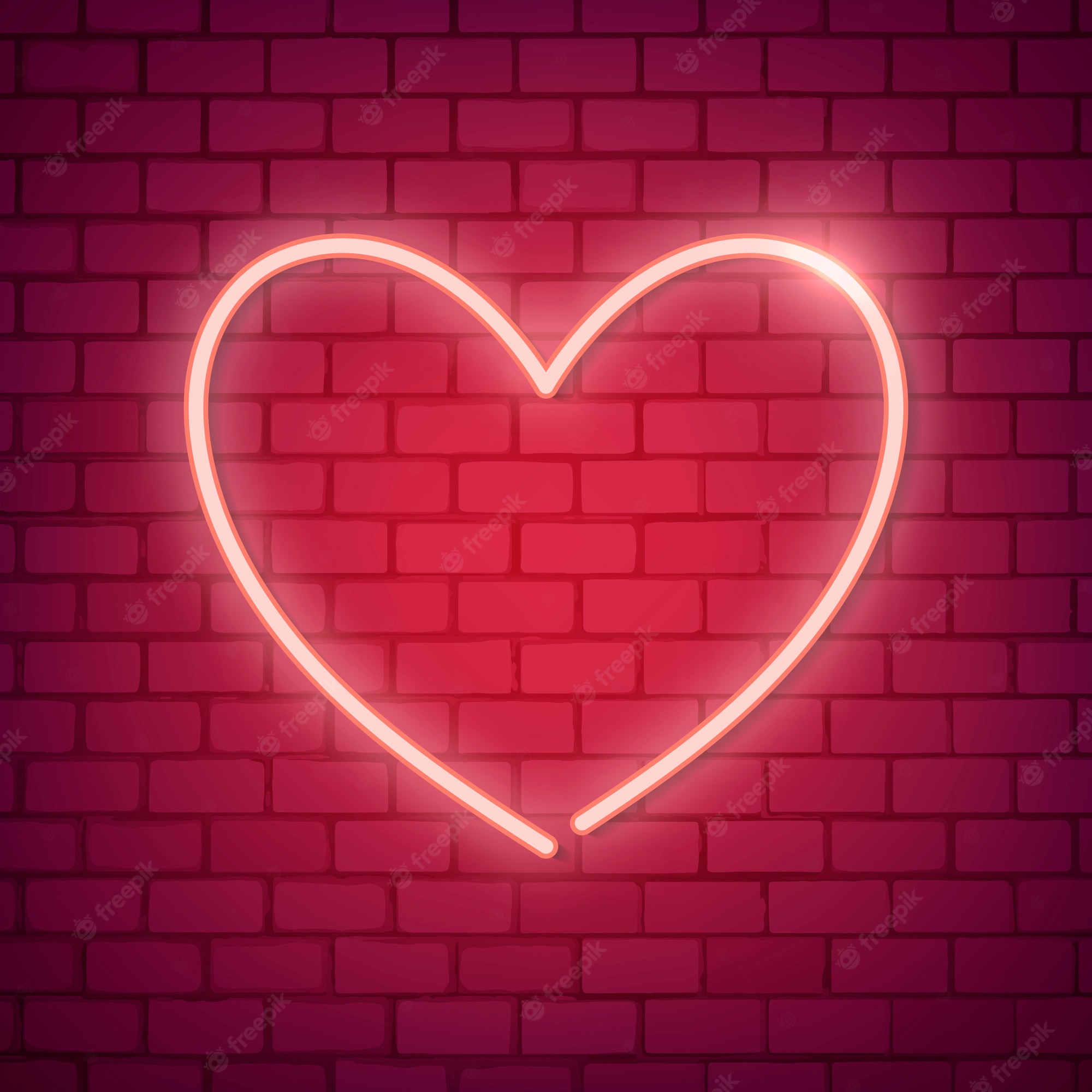 Neon Light Heart Wallpapers