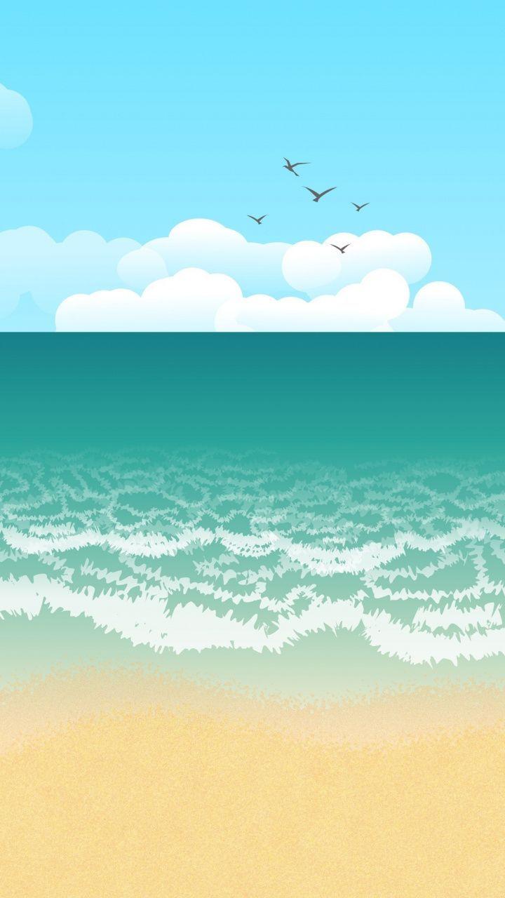 Ocean 8K Minimal Art Wallpapers