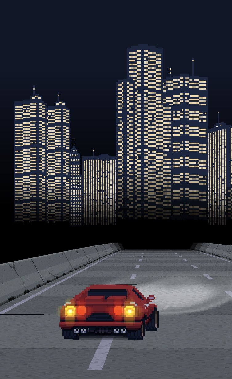 Outrun Style Car Moving On The Bridge Wallpapers