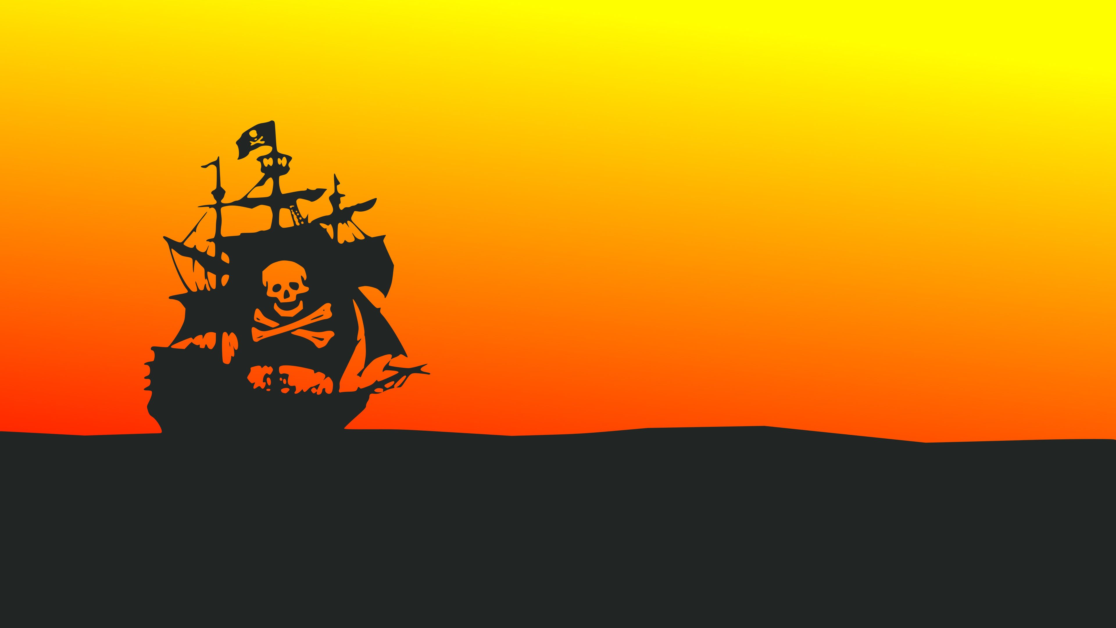 Pirate Ship Minimal Wallpapers