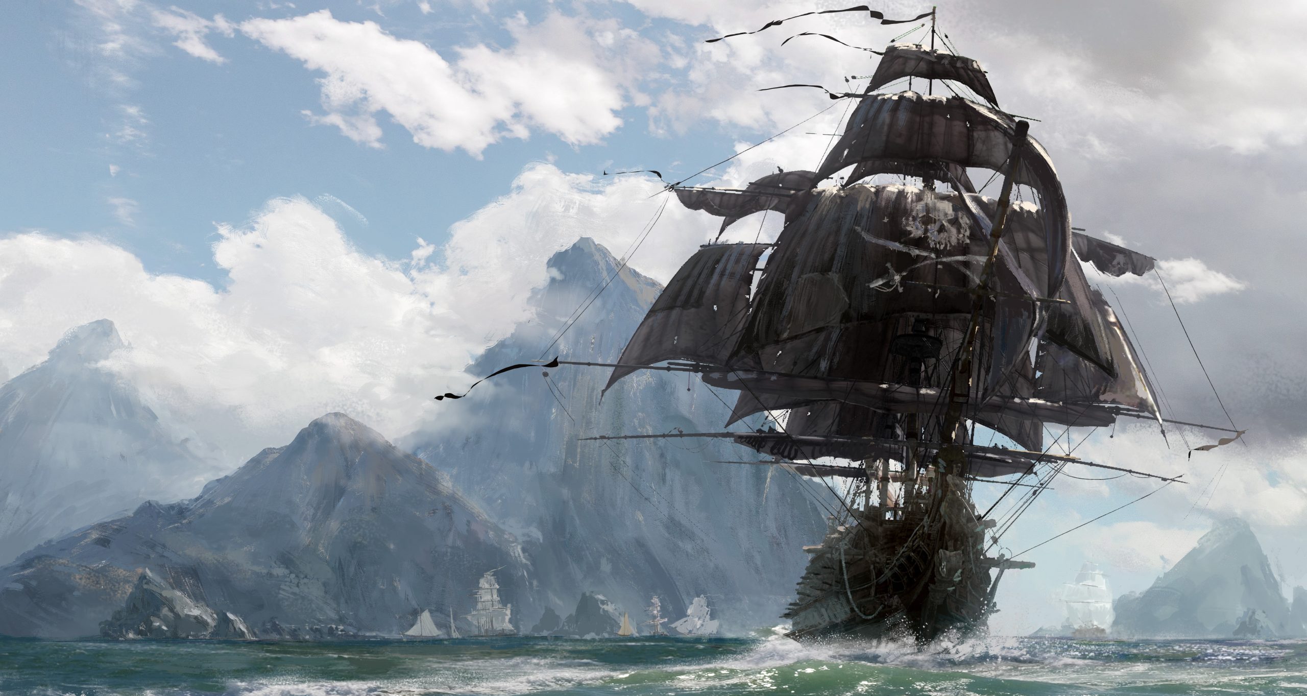 Pirate Ship Minimal Wallpapers