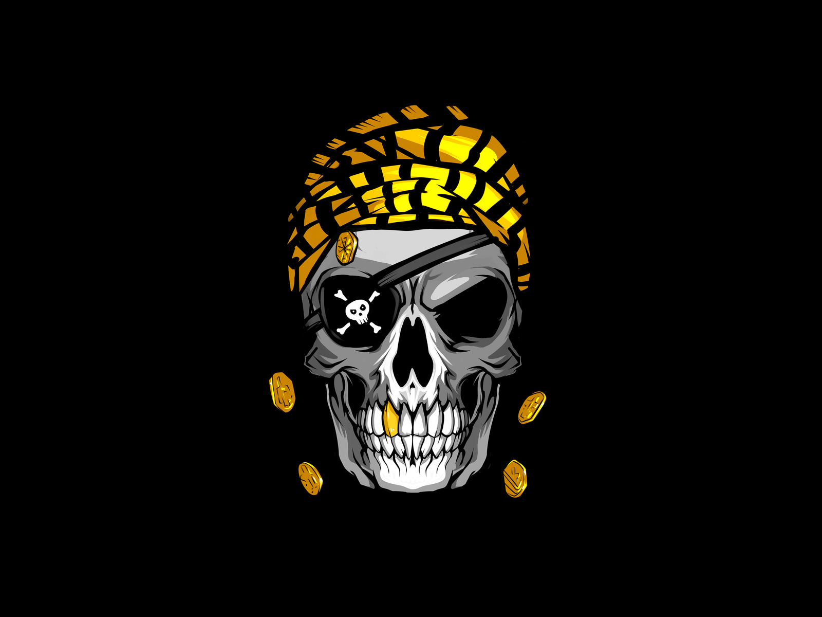 Pirate Skull Gold Wallpapers