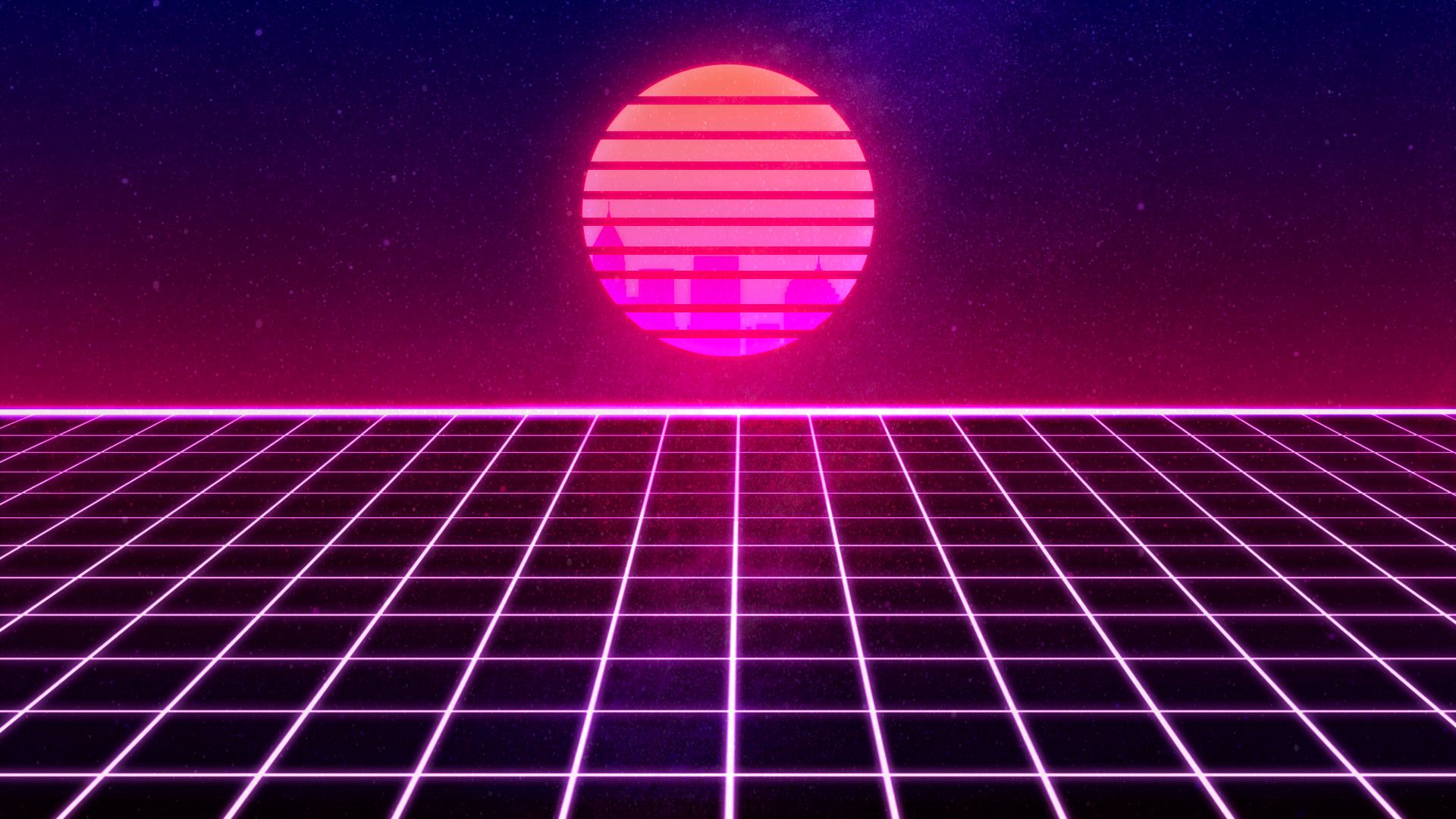 Retro 80S Digital Minimalism City Wallpapers