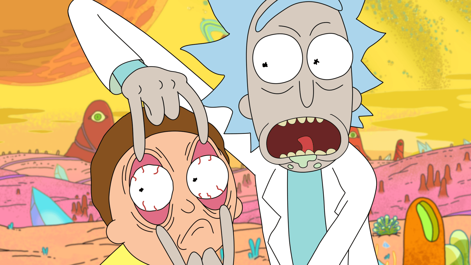 Rick And Morty Headshot Minimal Wallpapers