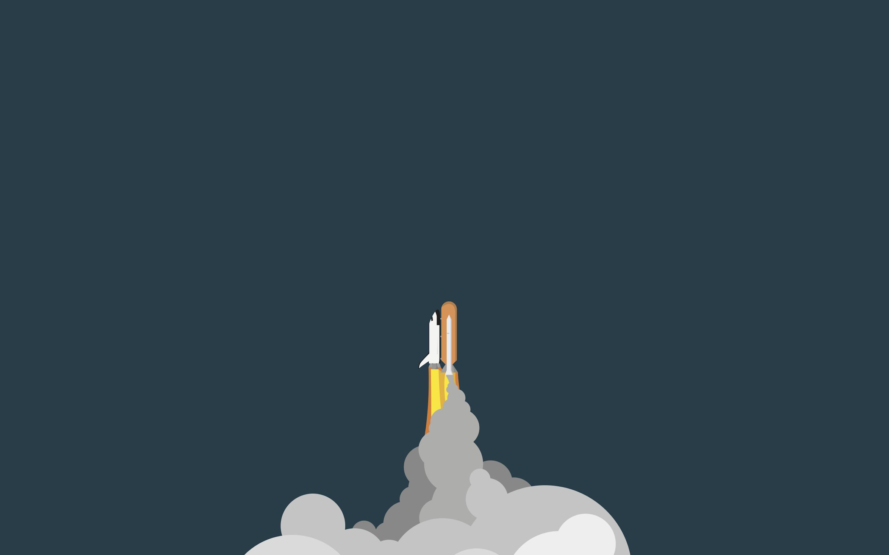 Space Shuttle Rocket Startup Concepts Minimalism Wallpapers