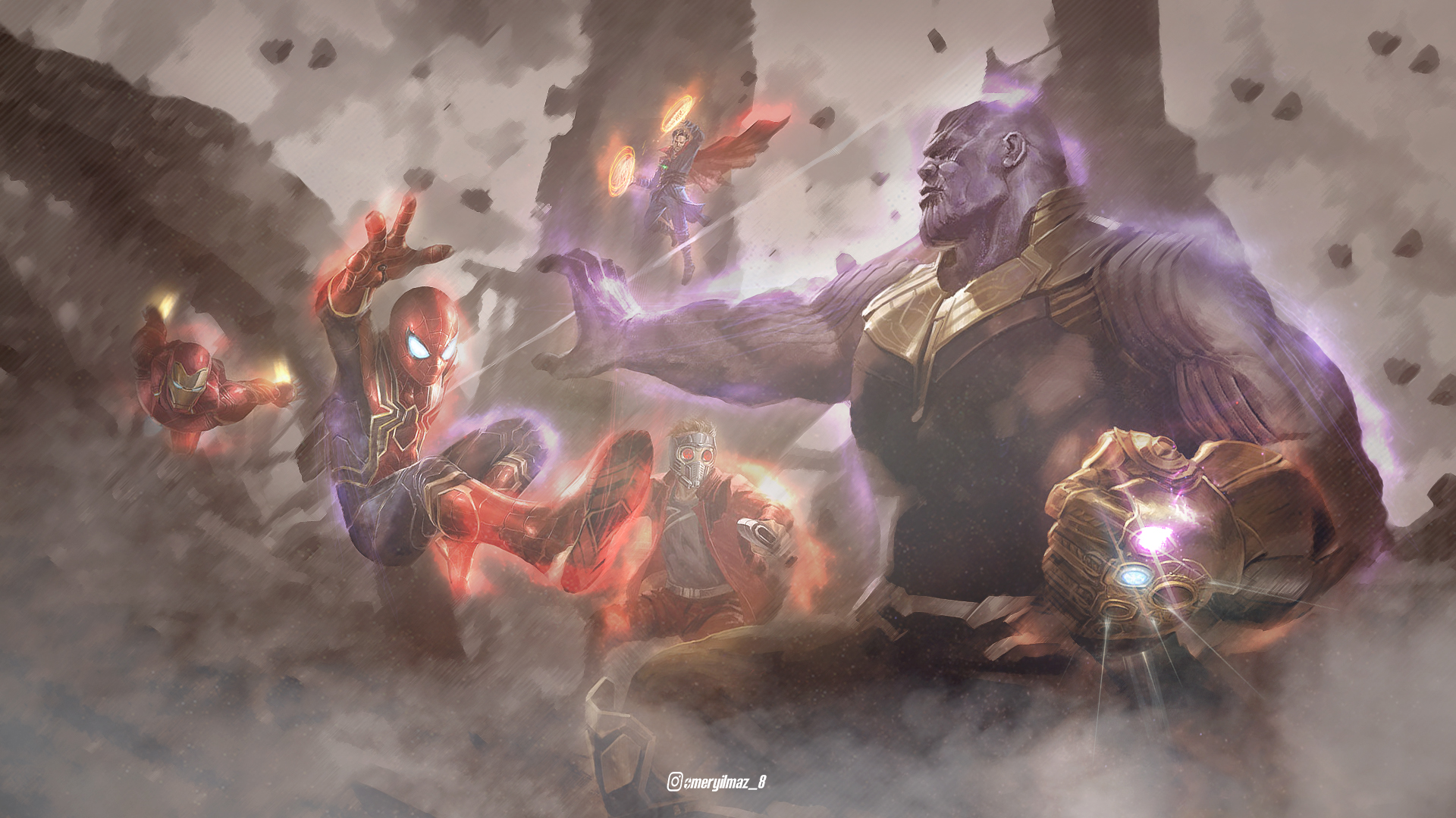 Thanos Minimalism Avengers Infinity War Wallpapers