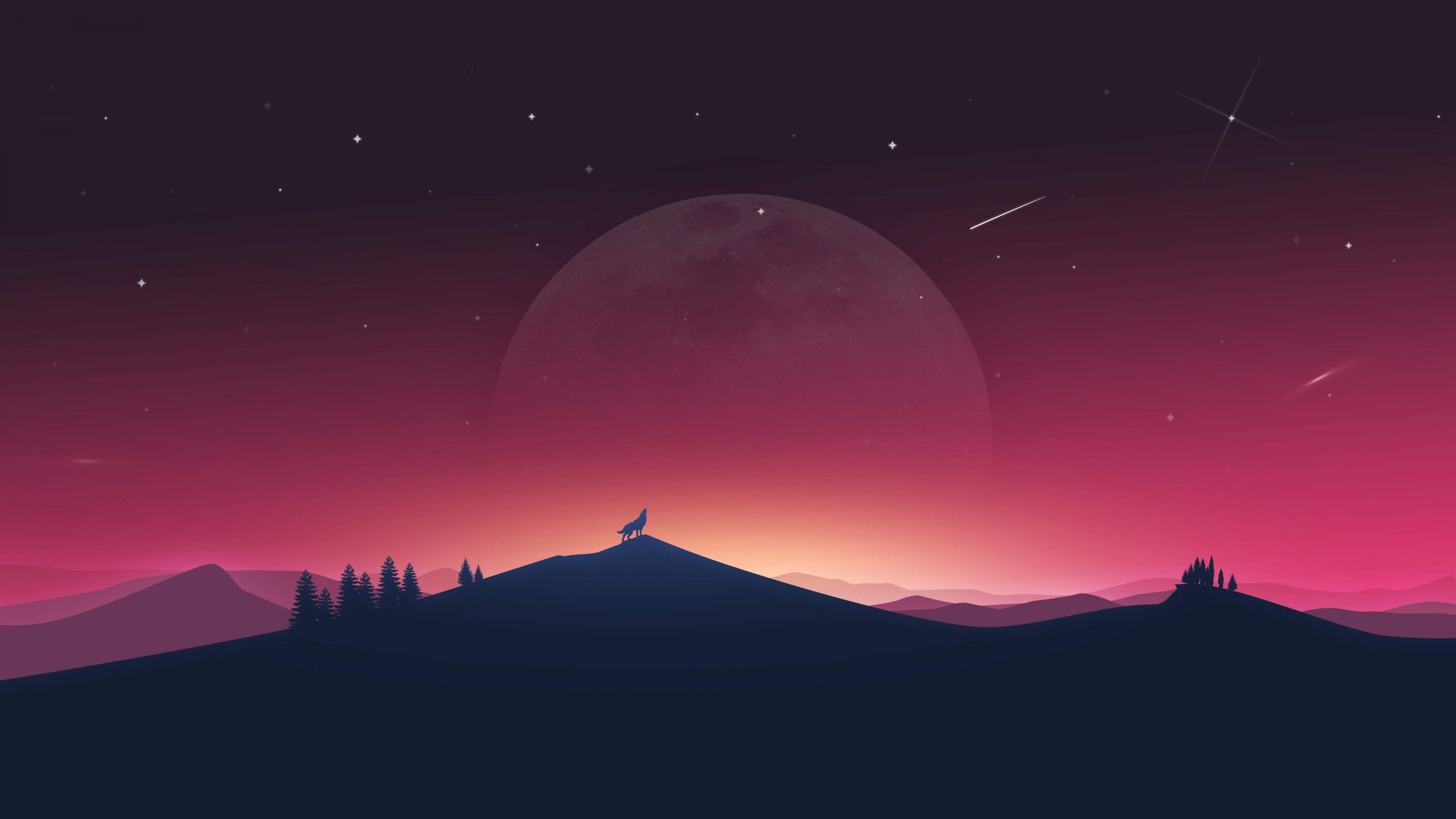 Tree Minimal Moon Wallpapers