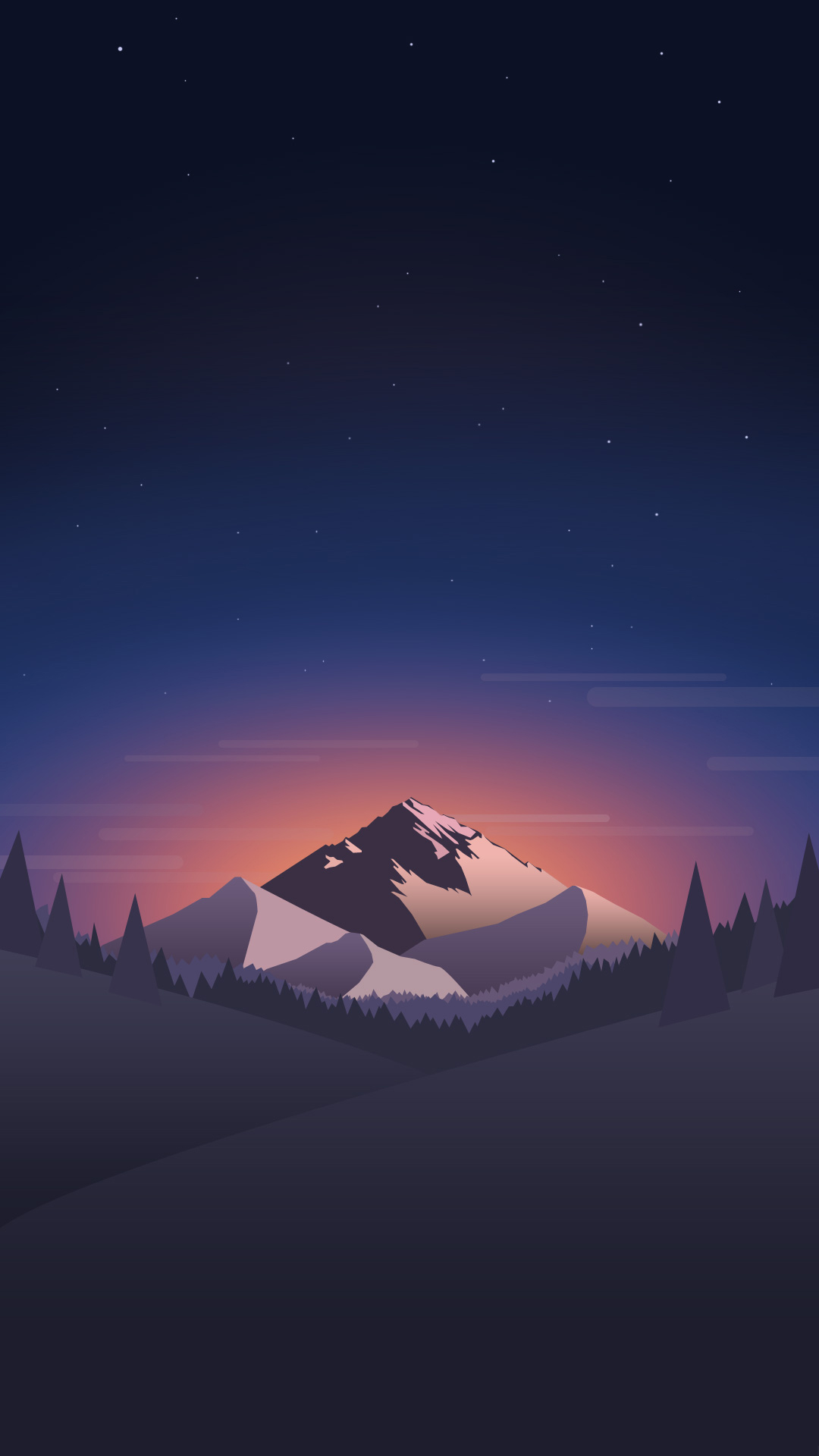 Winter Night Minimalist 4K Wallpapers