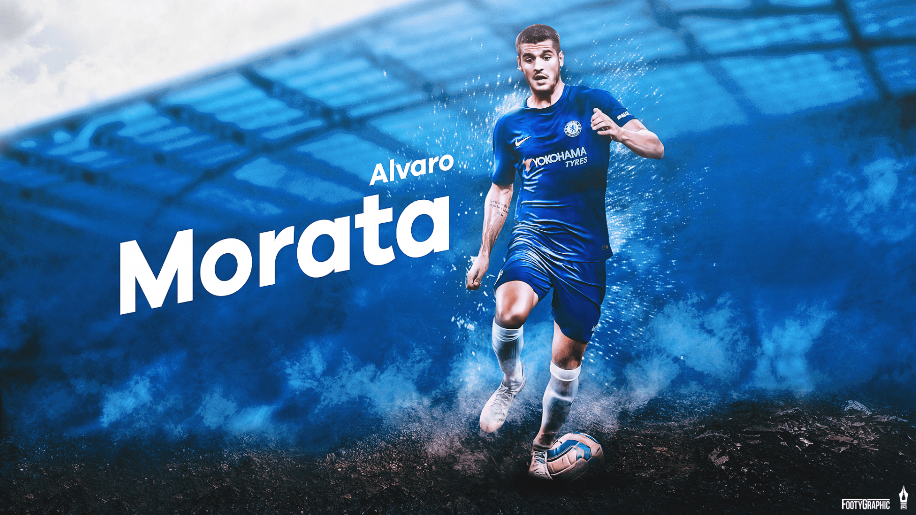 Spanish Footballer Alvaro Morata Premier League For Chelsea Wallpapers