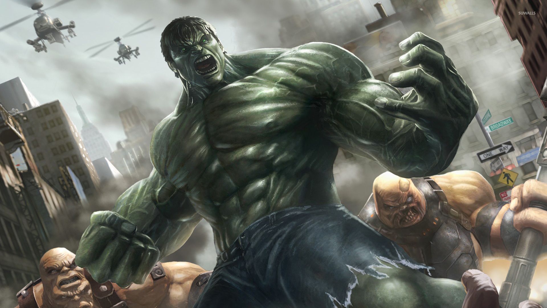 Angry Hulk Illustration Wallpapers