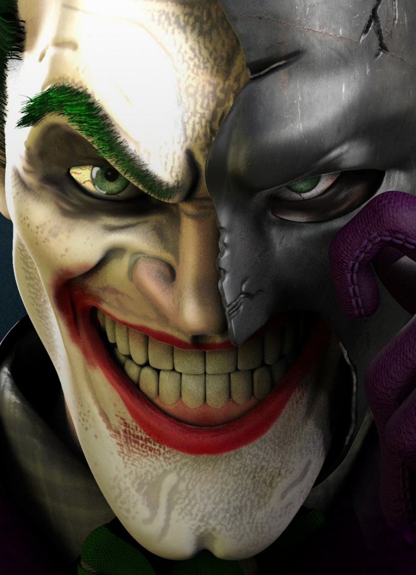 Batman And Joker Face Art Wallpapers