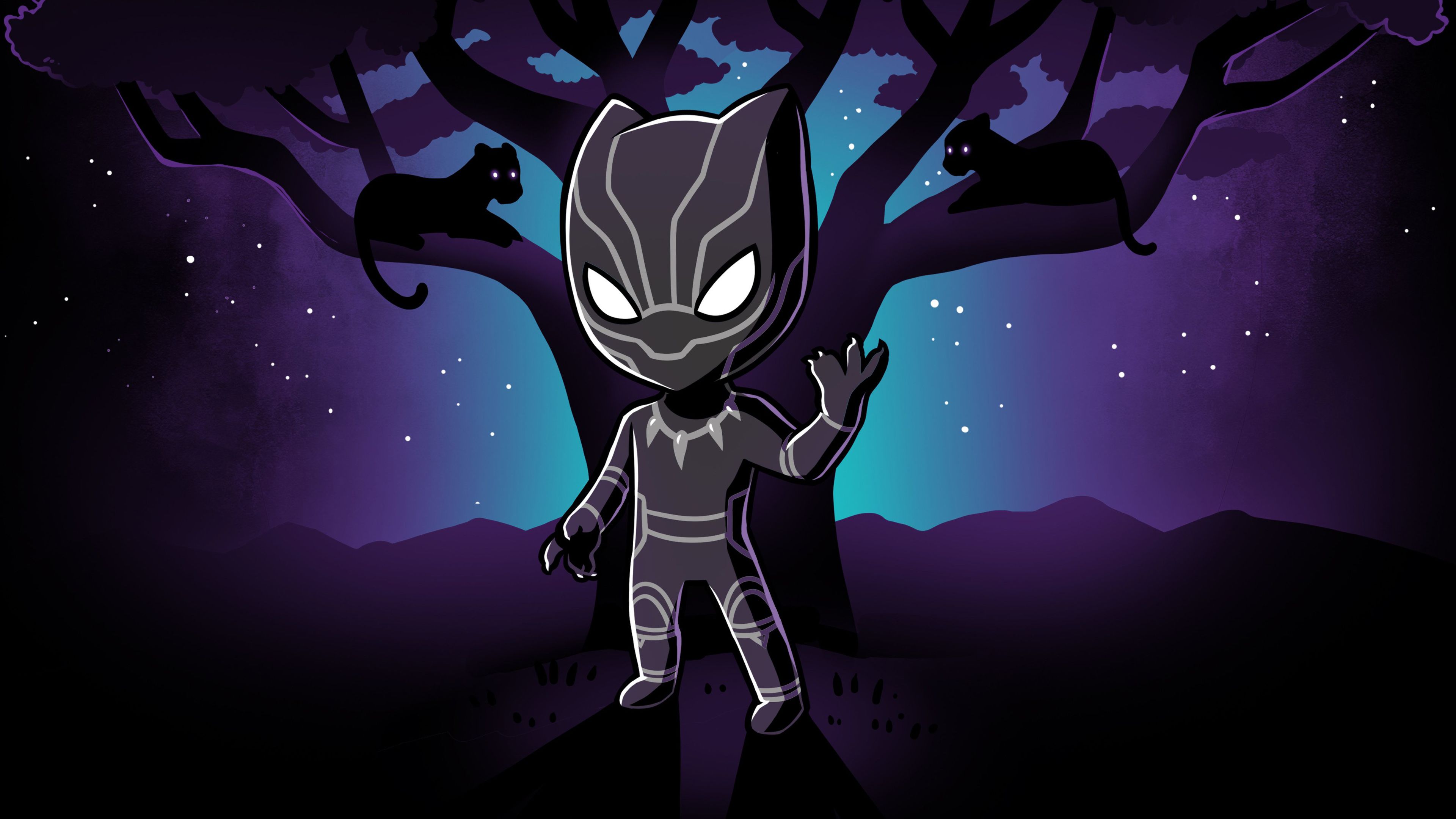 Black Panther Cool Digital Comic Art Wallpapers