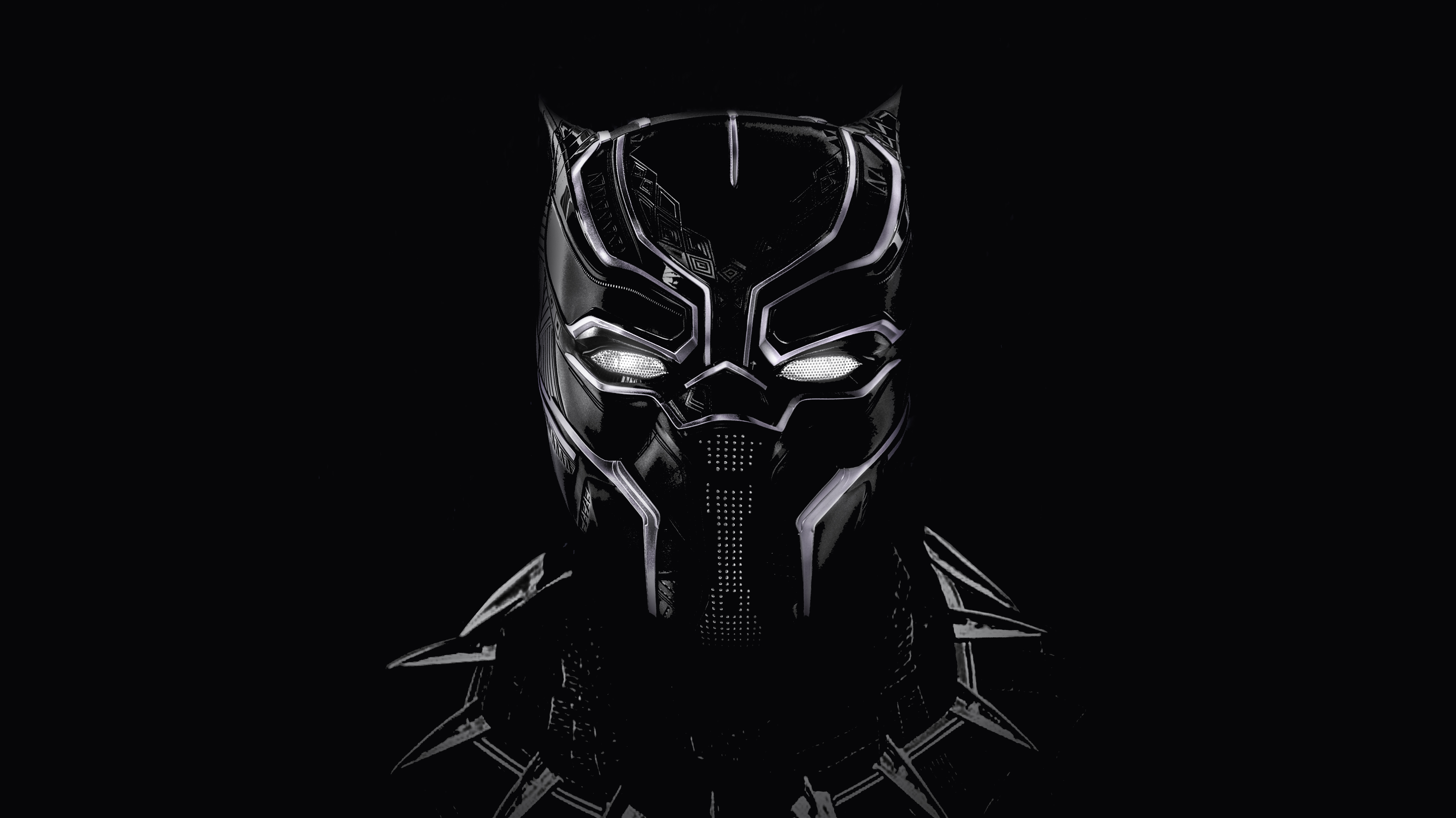 Black Panther Helmet Illustration 5K Wallpapers