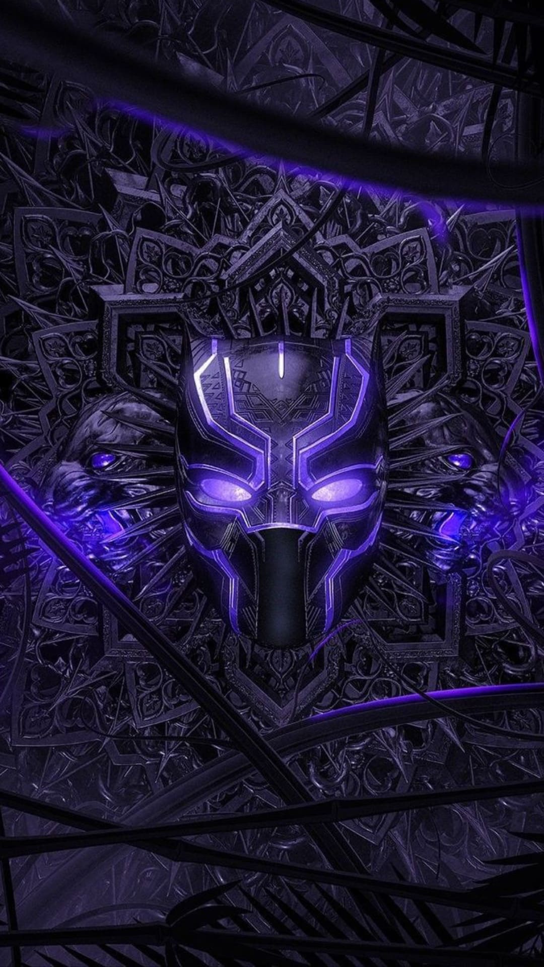 Black Panther Helmet Illustration 5K Wallpapers