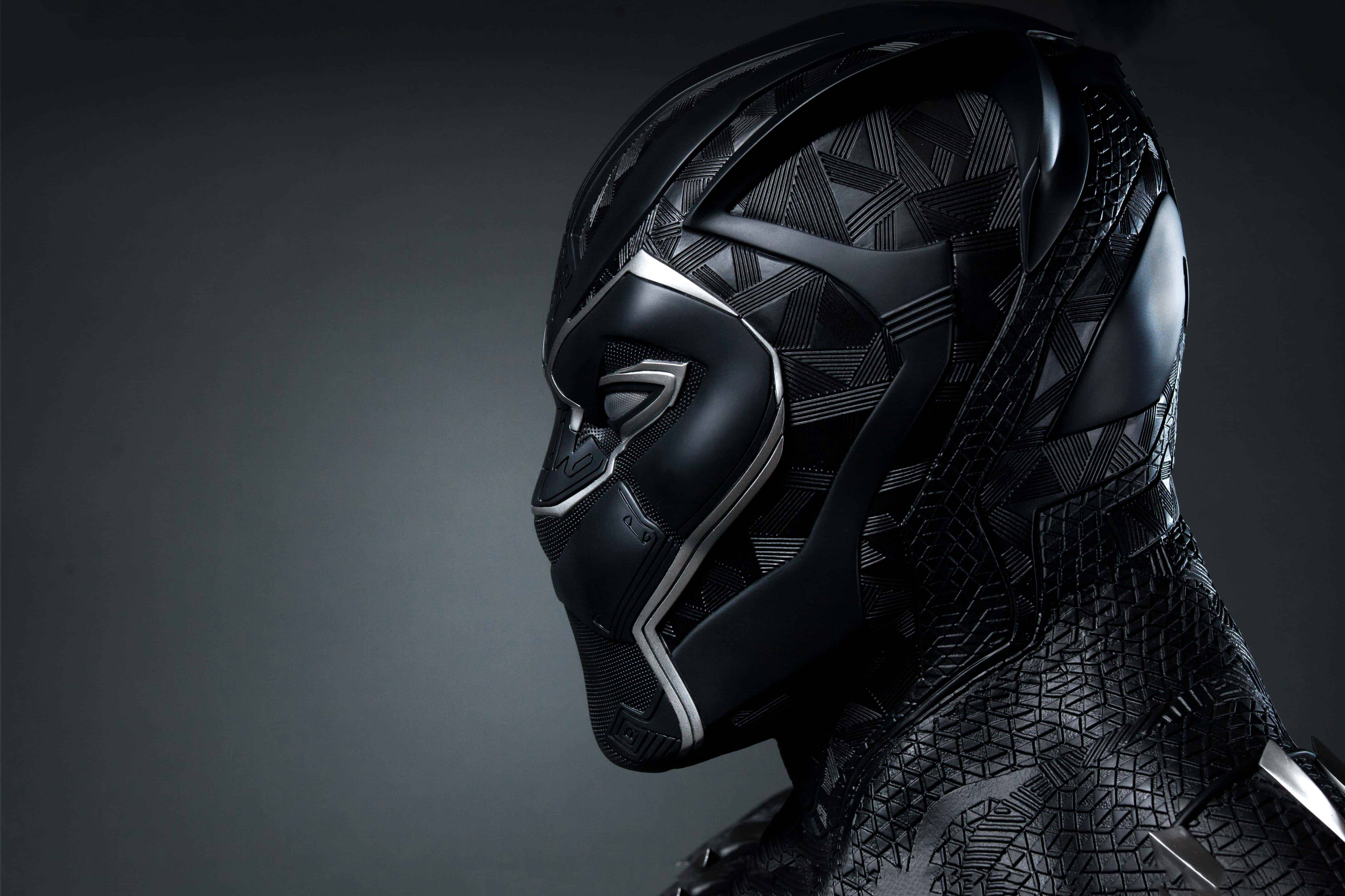 Black Panther Helmet Illustration 5K Wallpapers