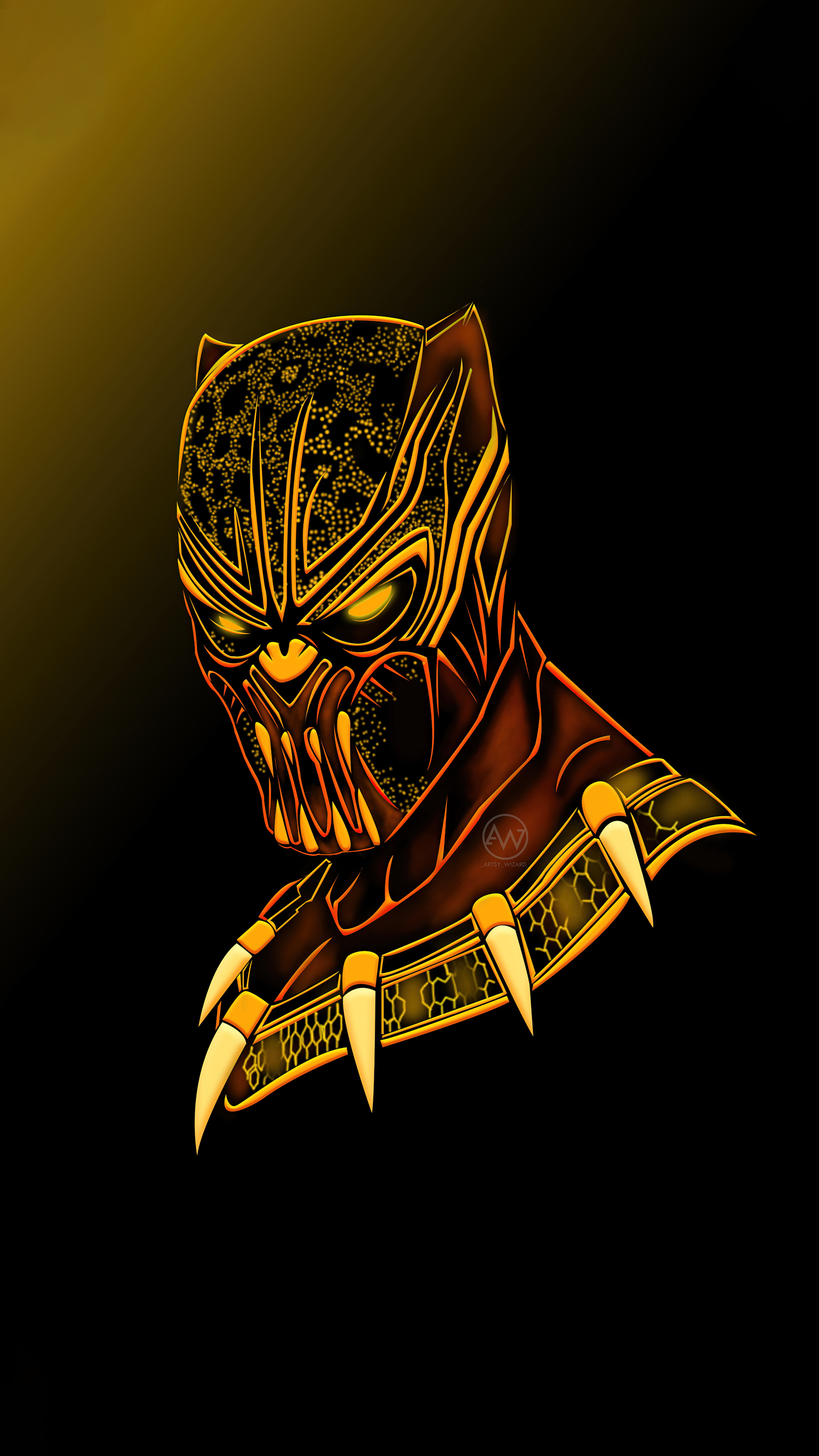 Black Panther Helmet Illustration 5K Wallpapers