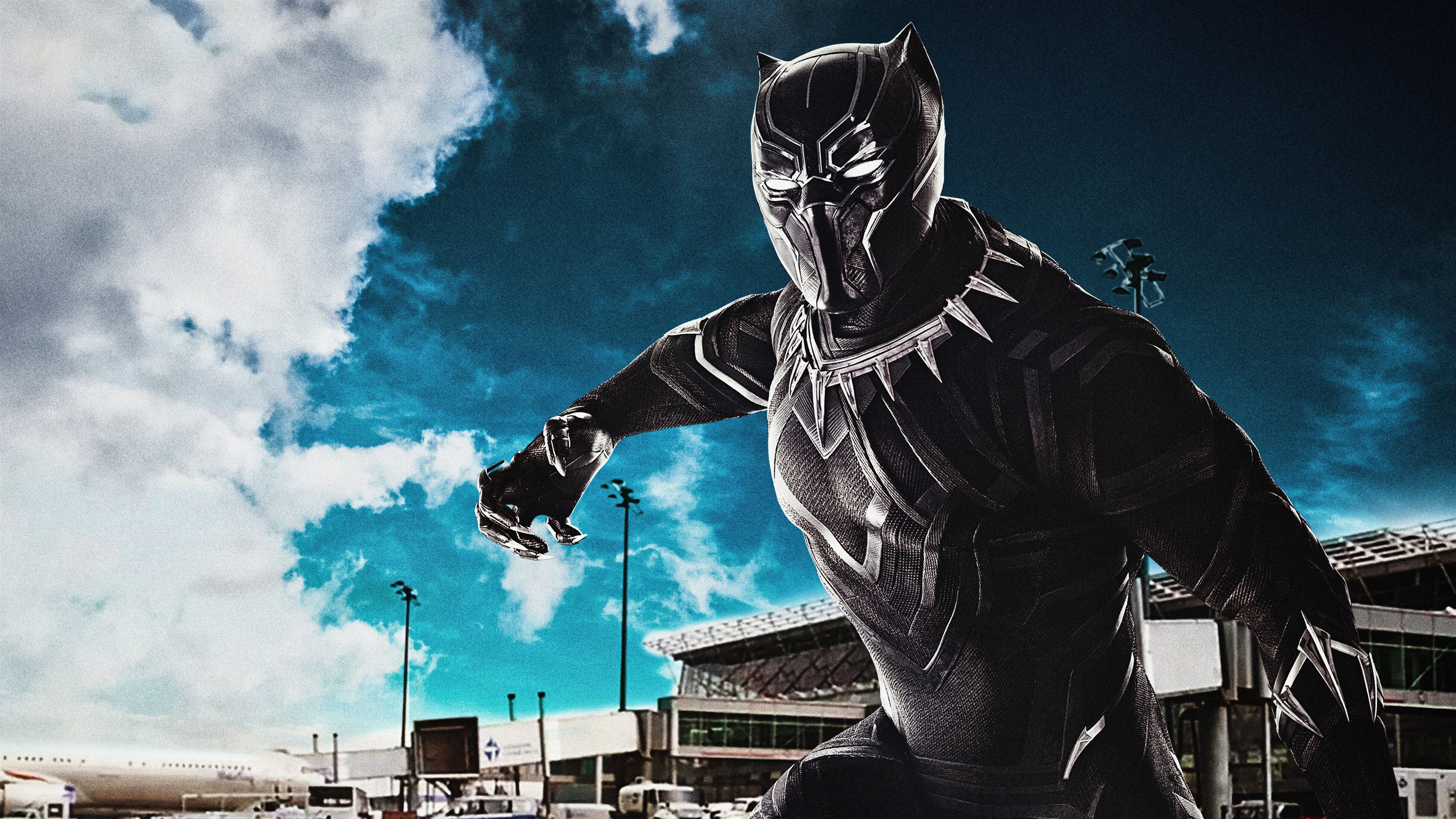 Black Panther Helmet Illustration 5K Wallpapers