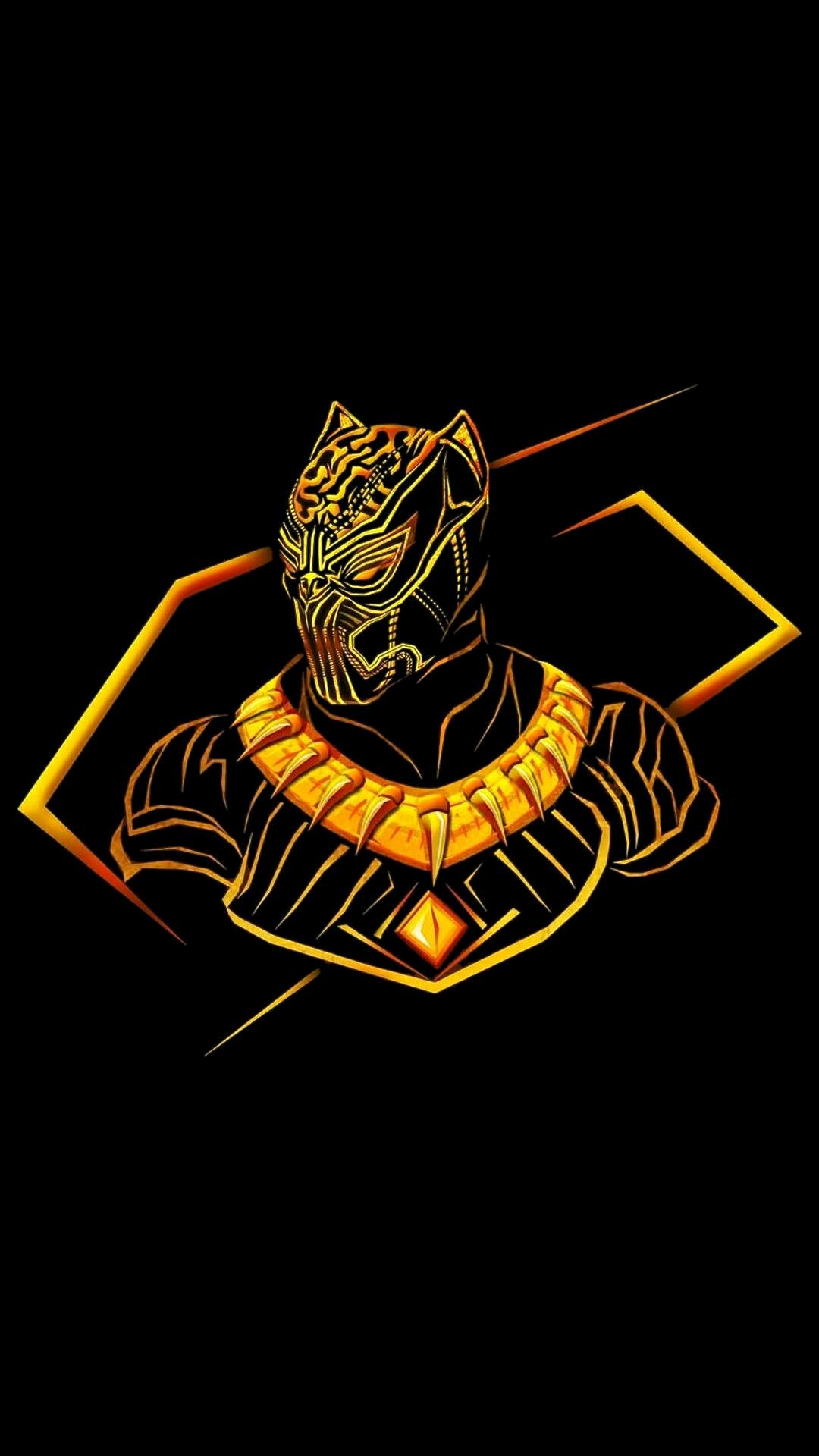 Black Panther Helmet Illustration 5K Wallpapers