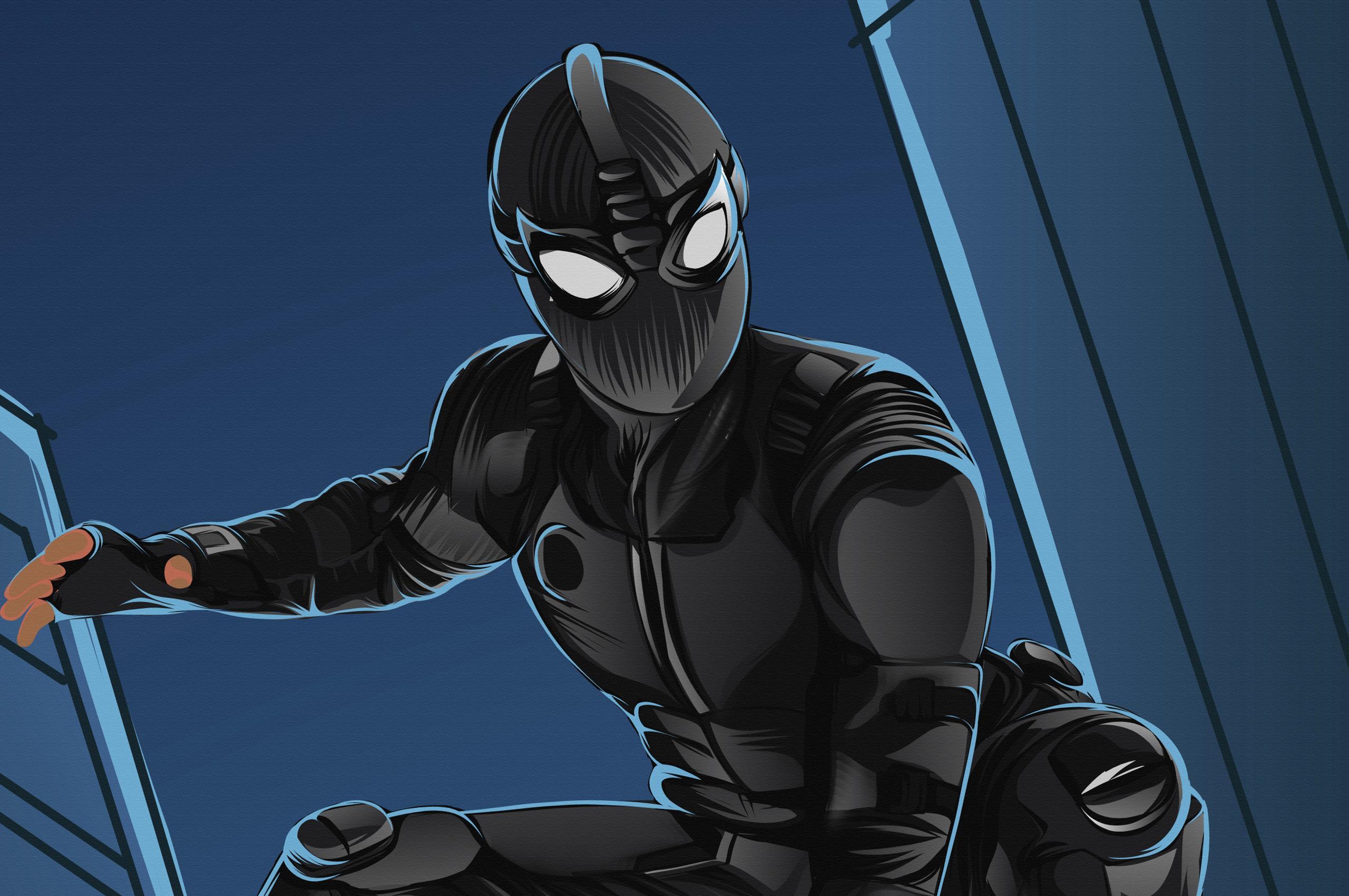 Black Stealth Spider Man Suit Wallpapers