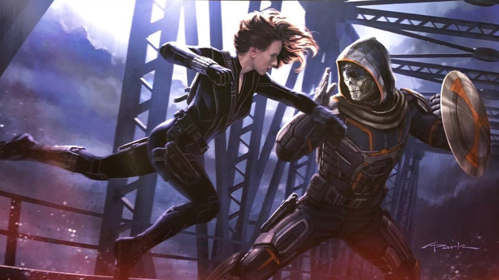 Black Widow Fight Artwork Wallpapers