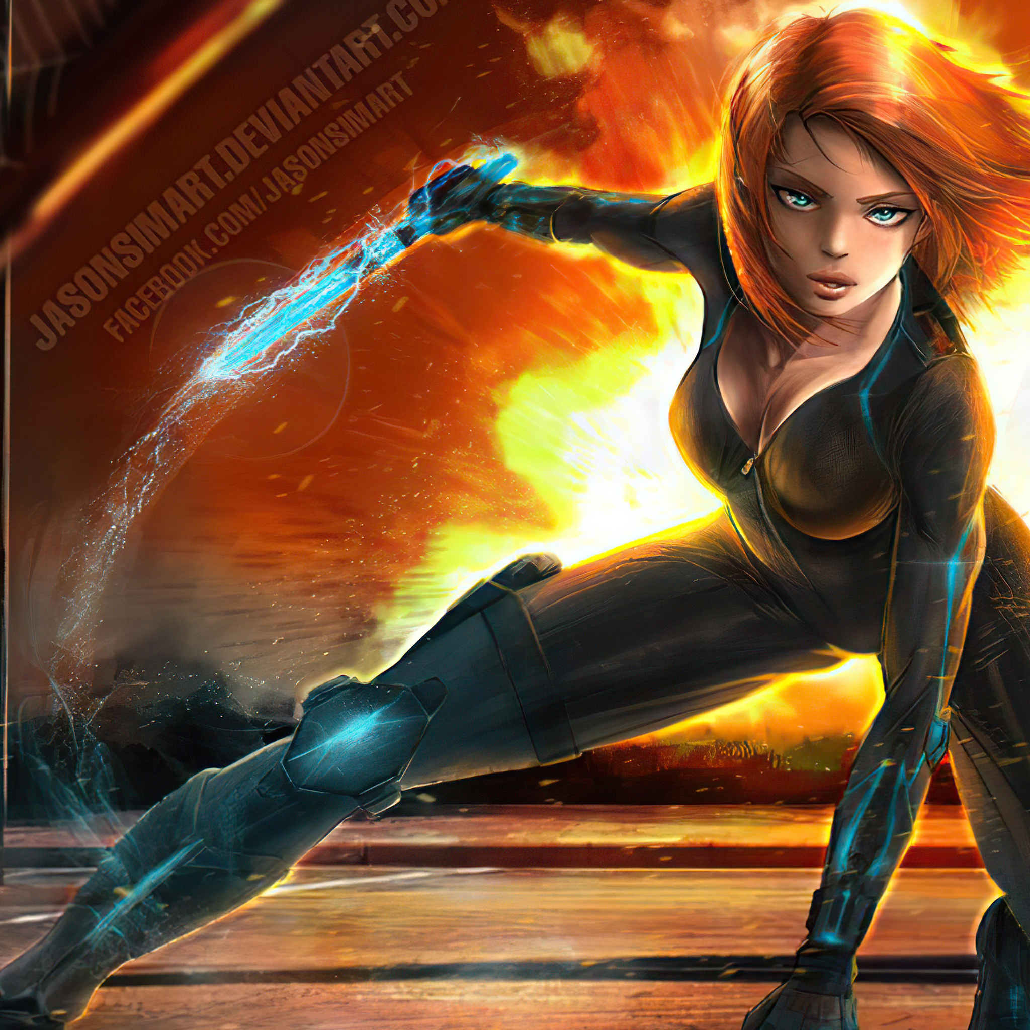 Black Widow Fight Artwork Wallpapers