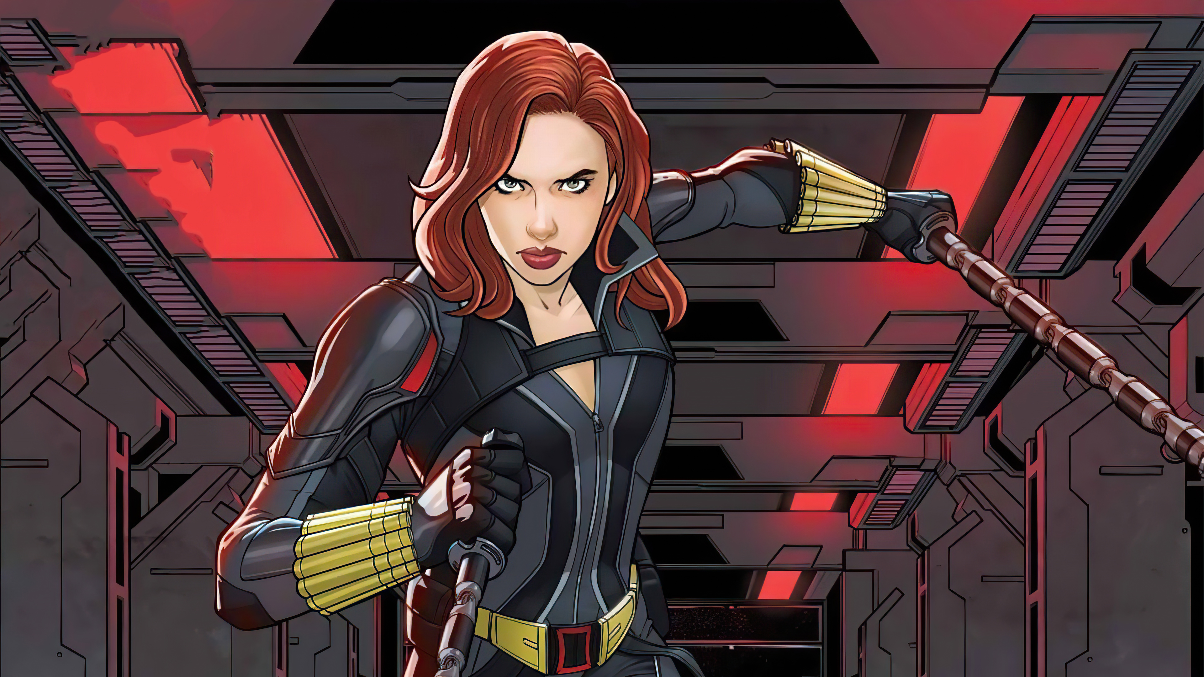 Black Widow Fight Artwork Wallpapers