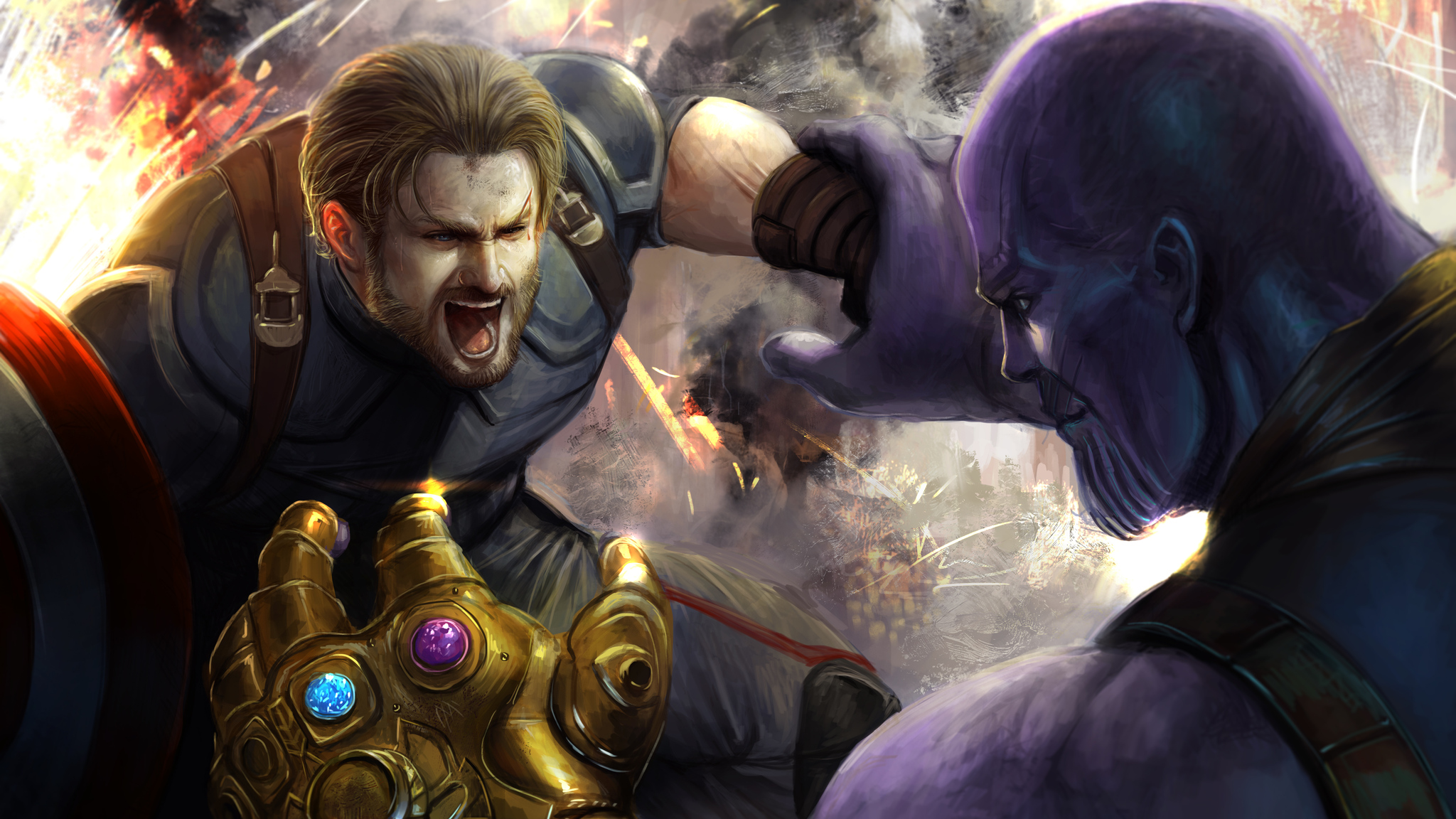 Captain America Vs Thanos Army Wallpapers