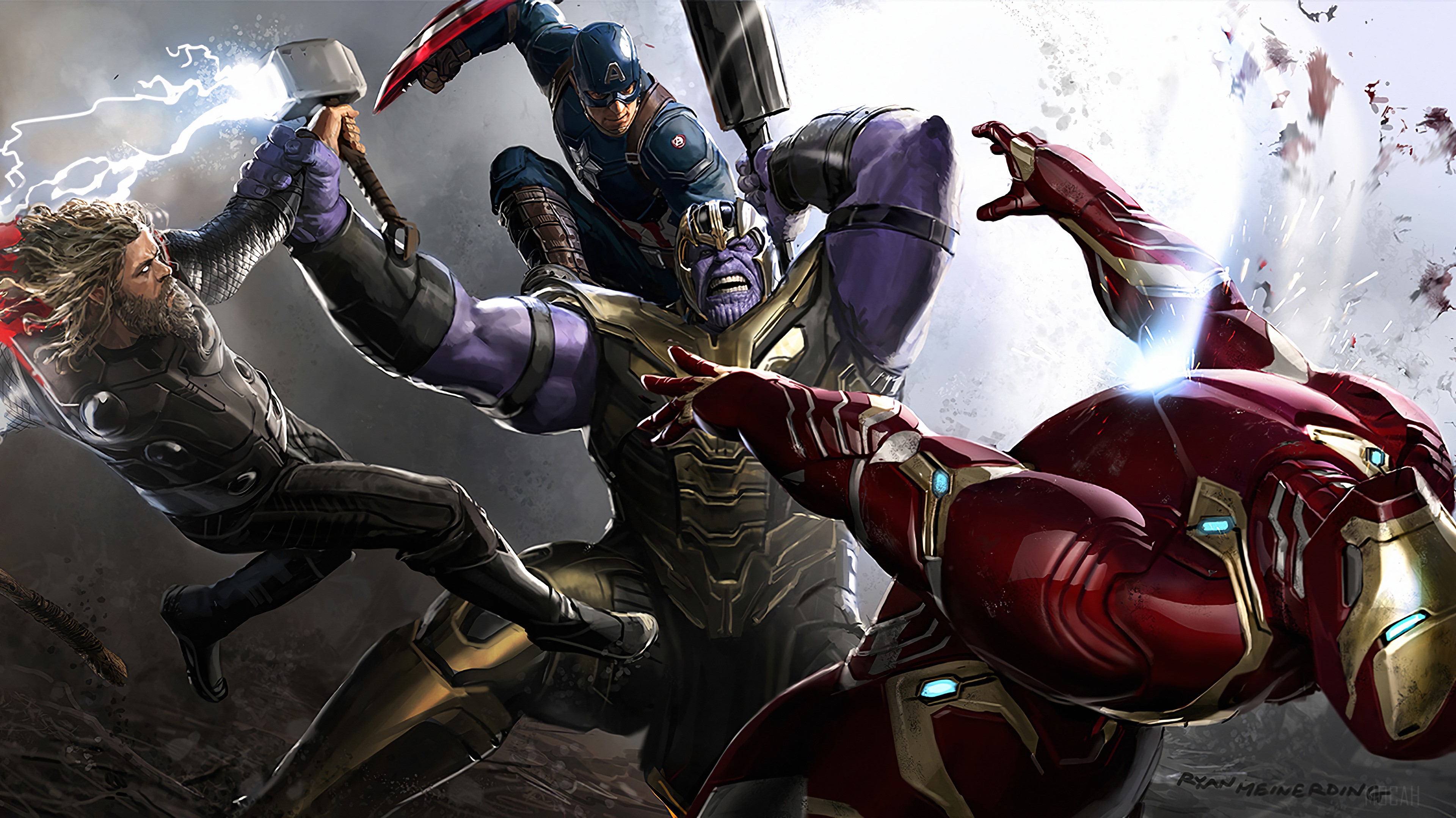 Captain America Vs Thanos Army Wallpapers