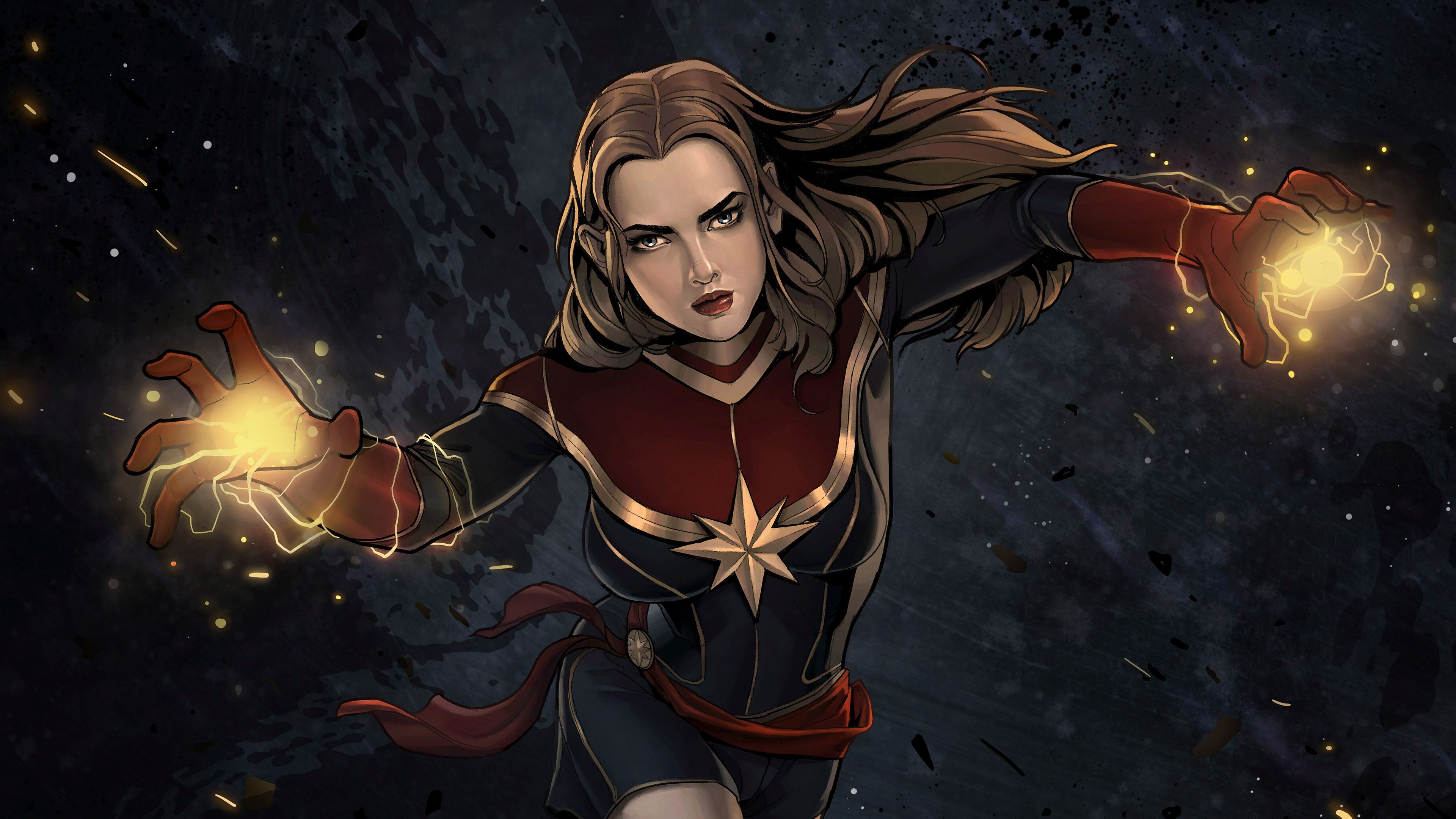 Captain Marvel 4K Cool 2021 Art Wallpapers