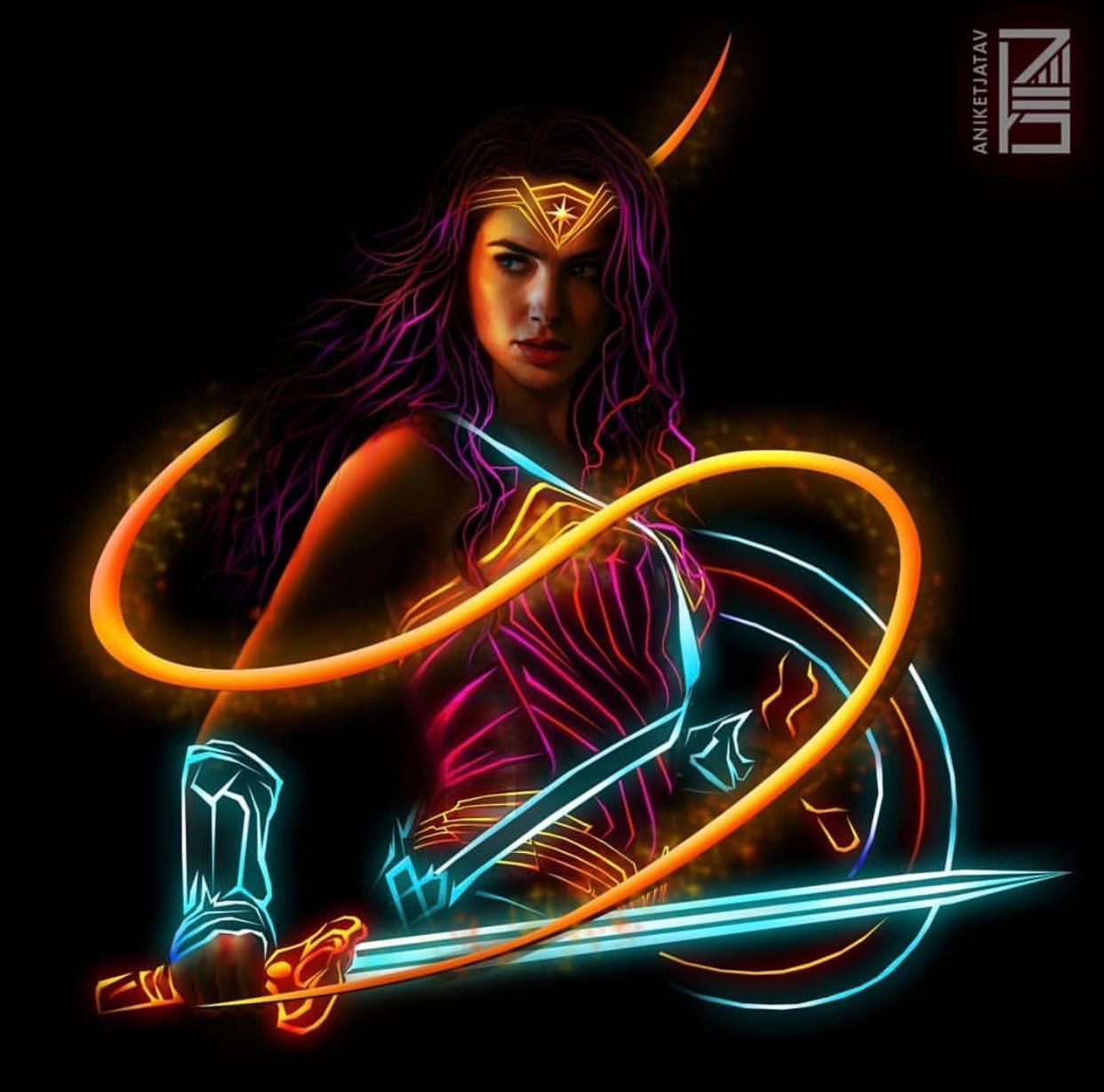 Dc Flash Neon Art Wallpapers