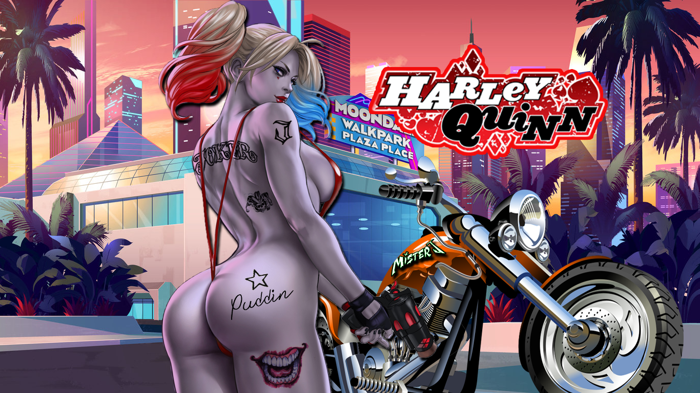 Harley Quinn In Motorcycle Wallpapers