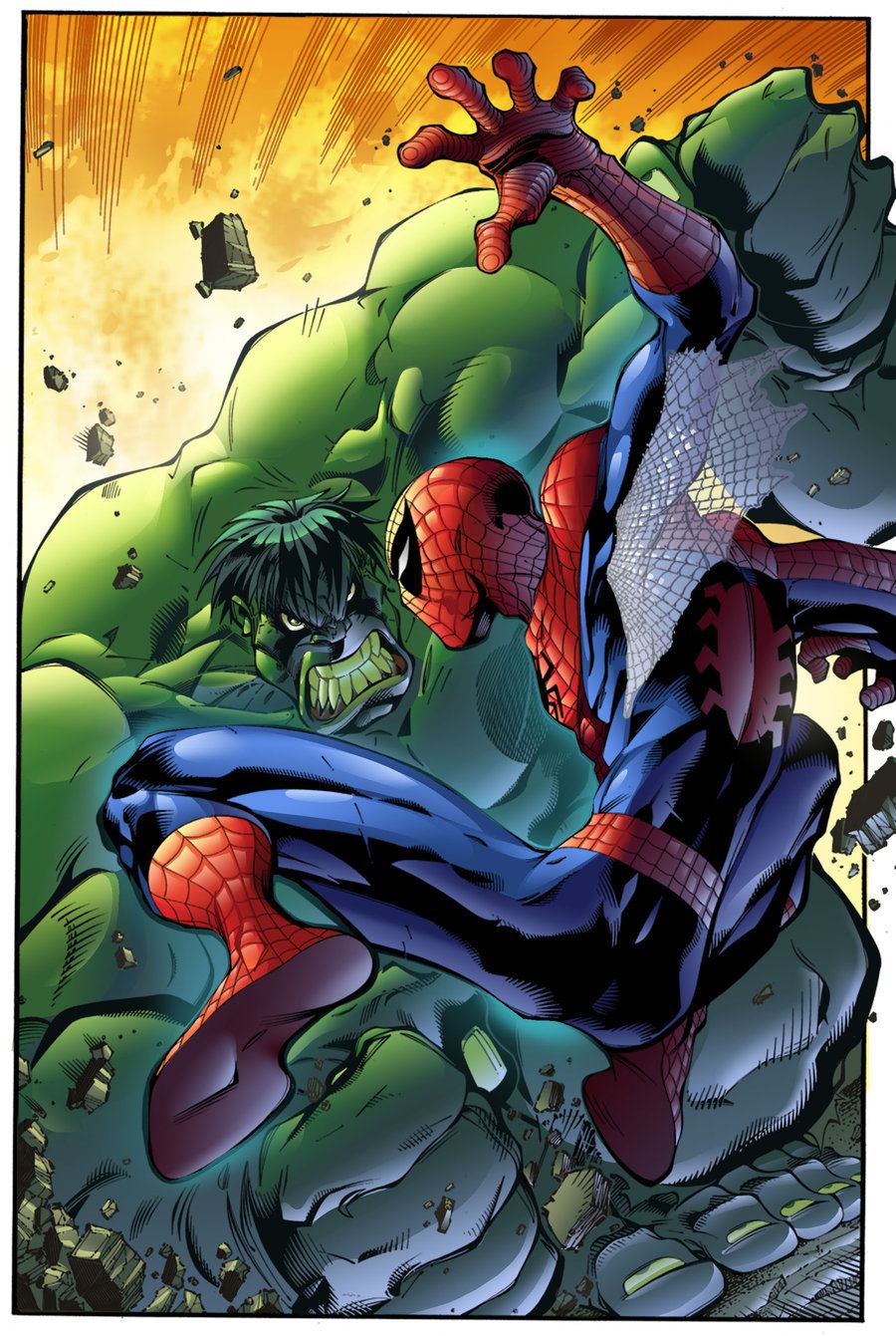 Hulk Vs Spiderman Art Wallpapers