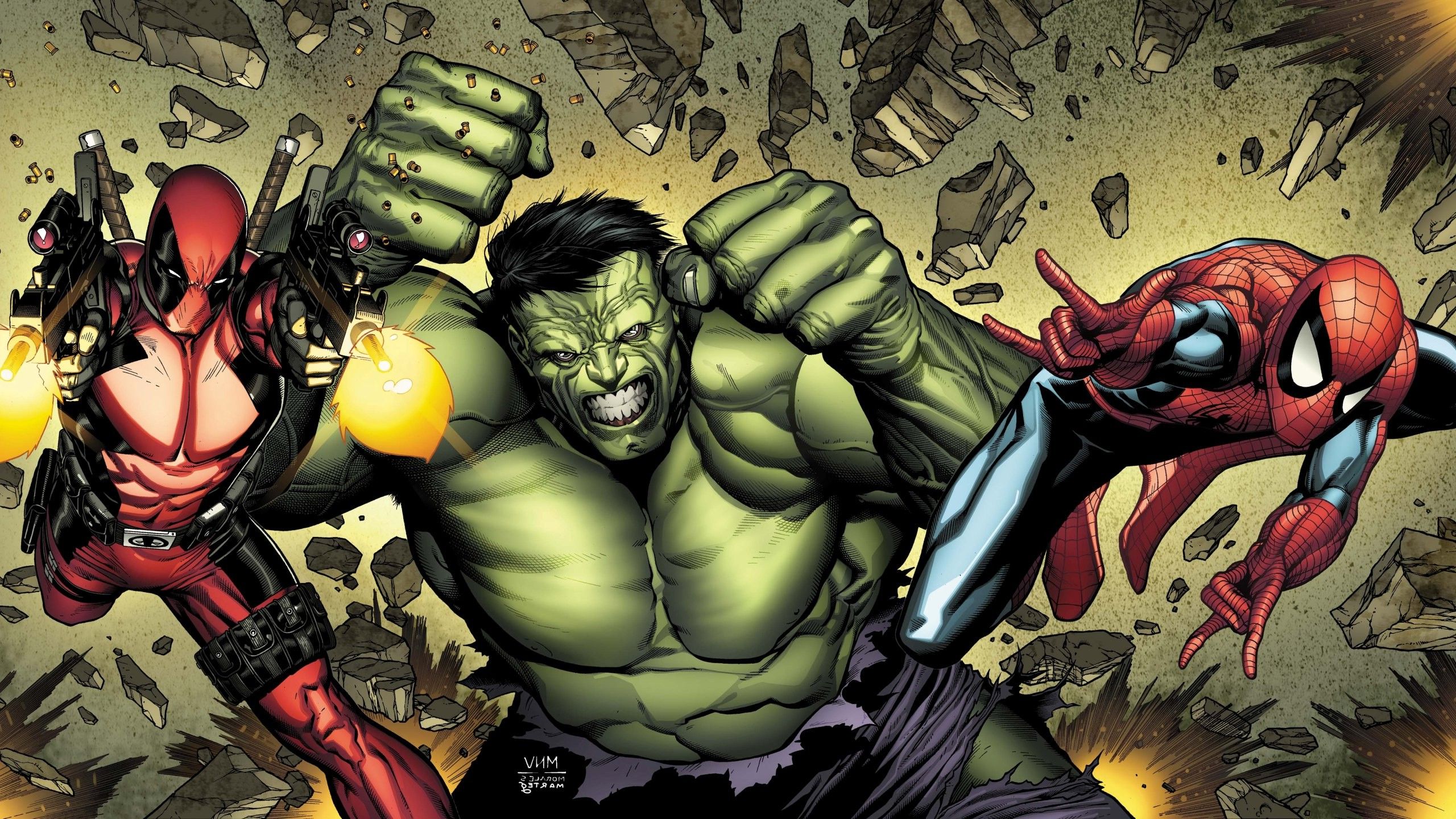 Hulk Vs Spiderman Art Wallpapers