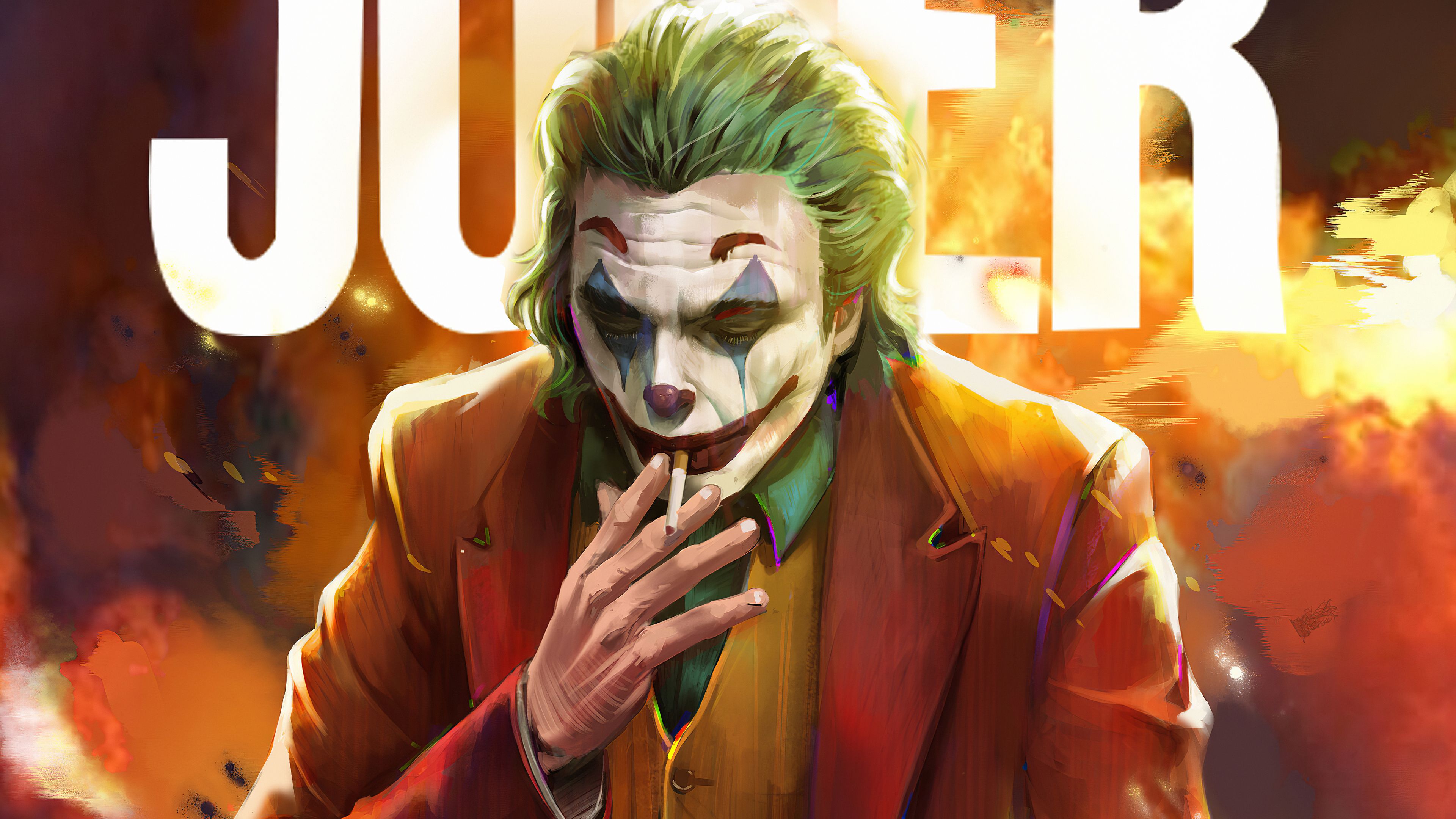 Joker Smoking 4K Portrait Wallpapers