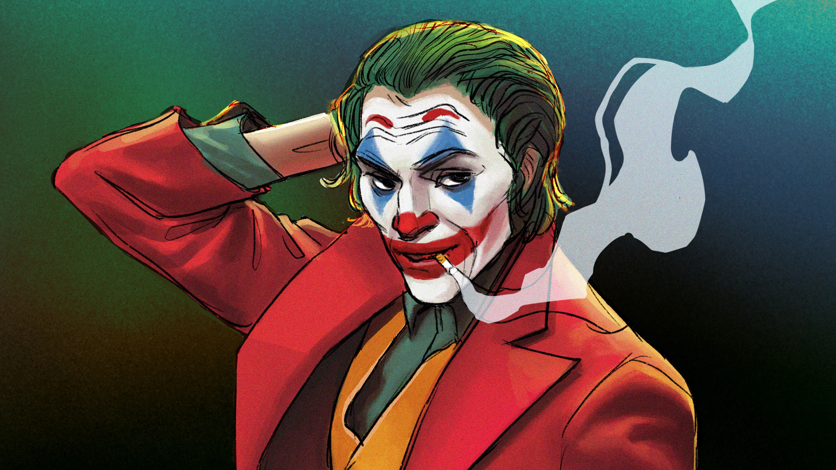 Joker Smoking 4K Portrait Wallpapers