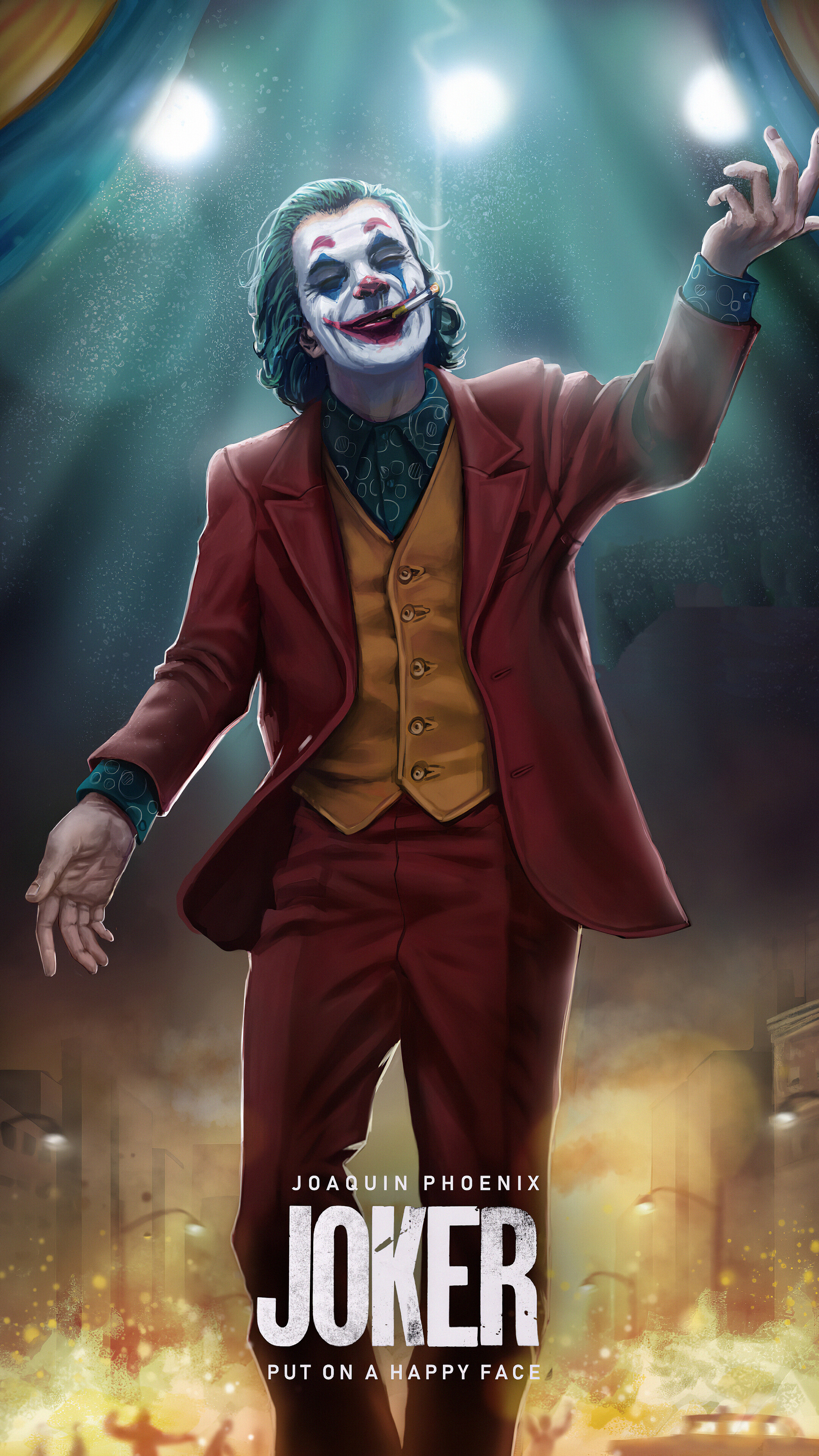 Joker Smoking 4K Portrait Wallpapers