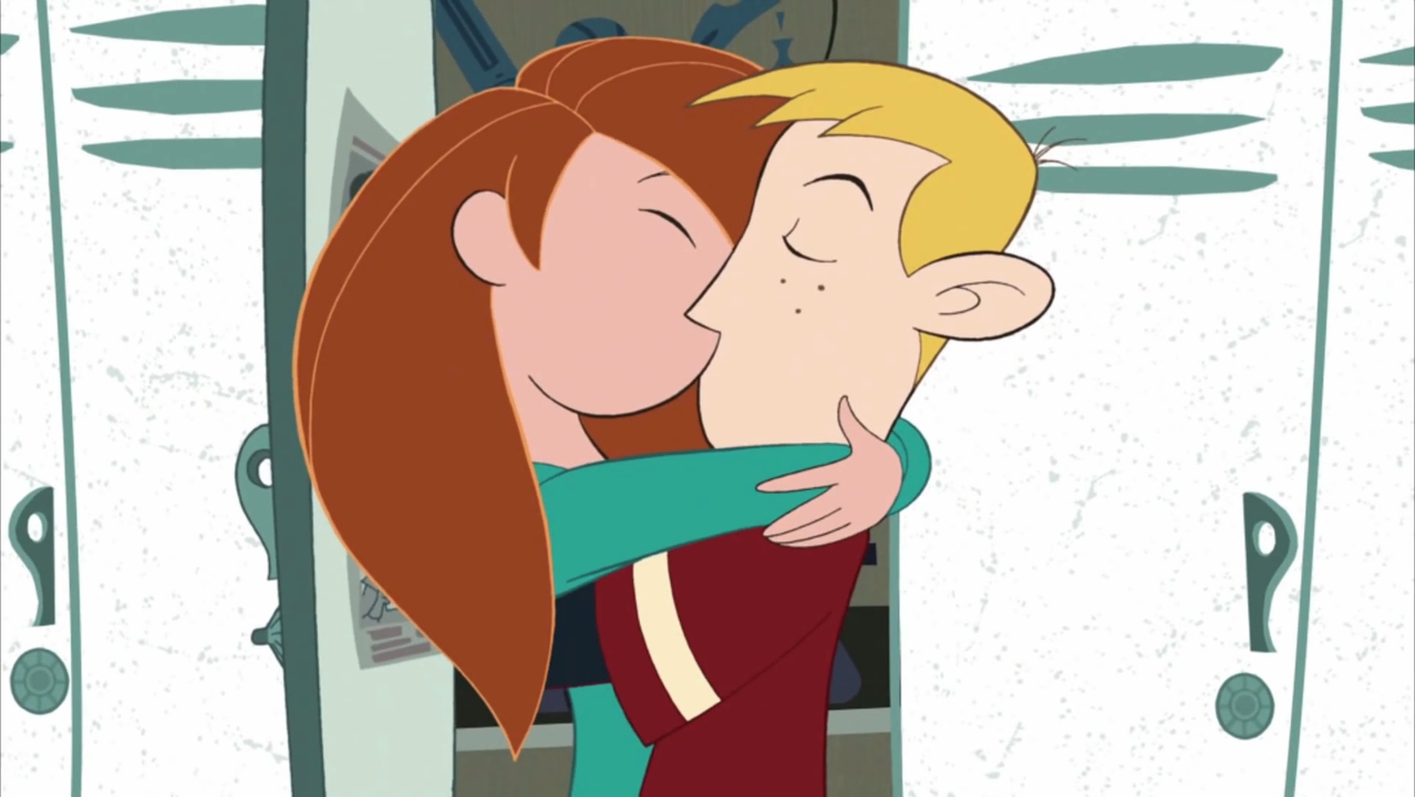 Kim Possible Cartoon Kim And Ron Kiss Wallpapers