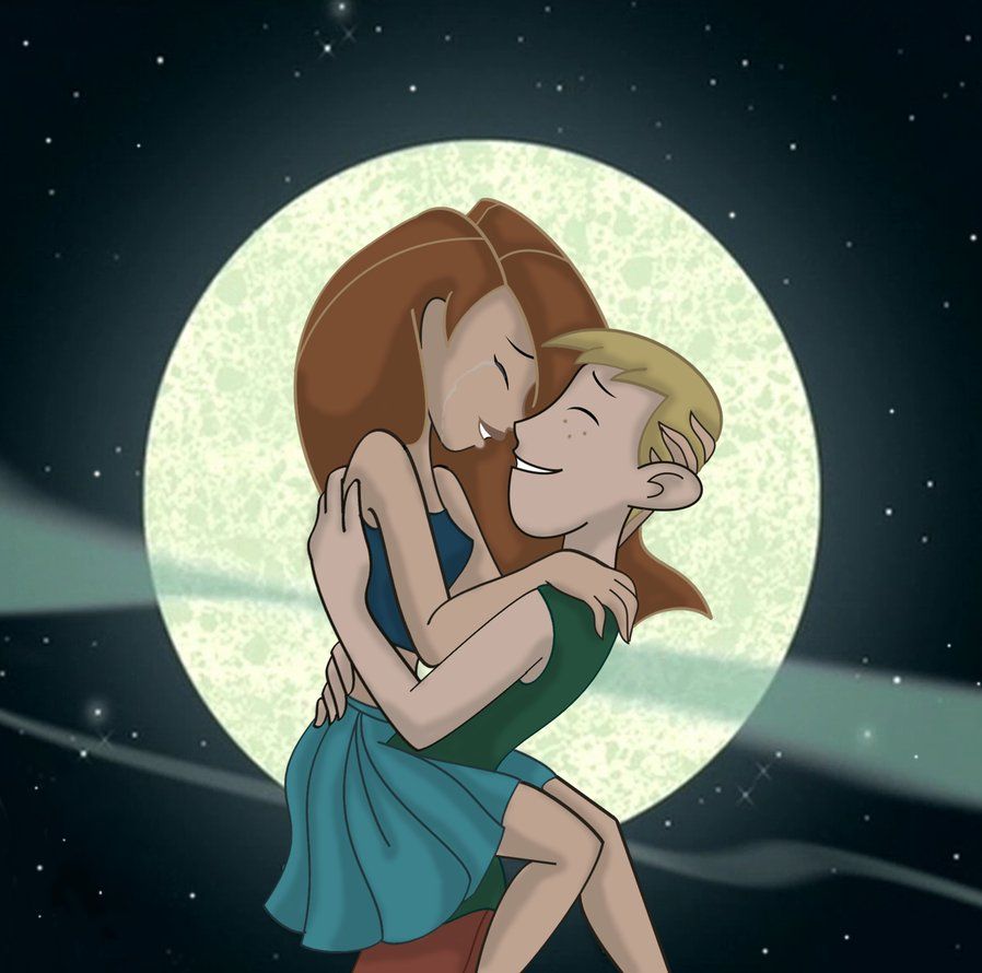 Kim Possible Cartoon Kim And Ron Kiss Wallpapers