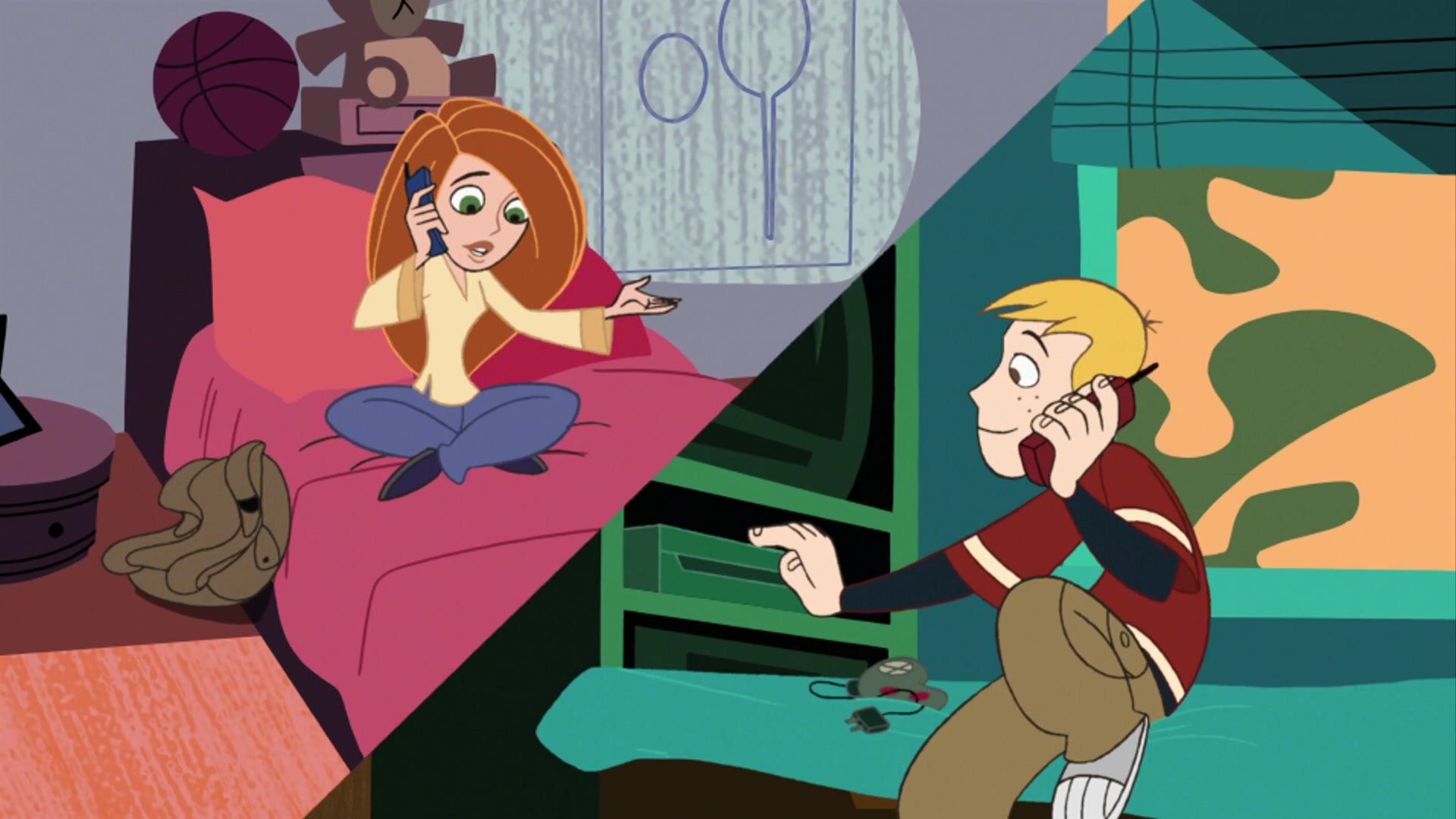 Kim Possible Cartoon Kim And Ron Kiss Wallpapers