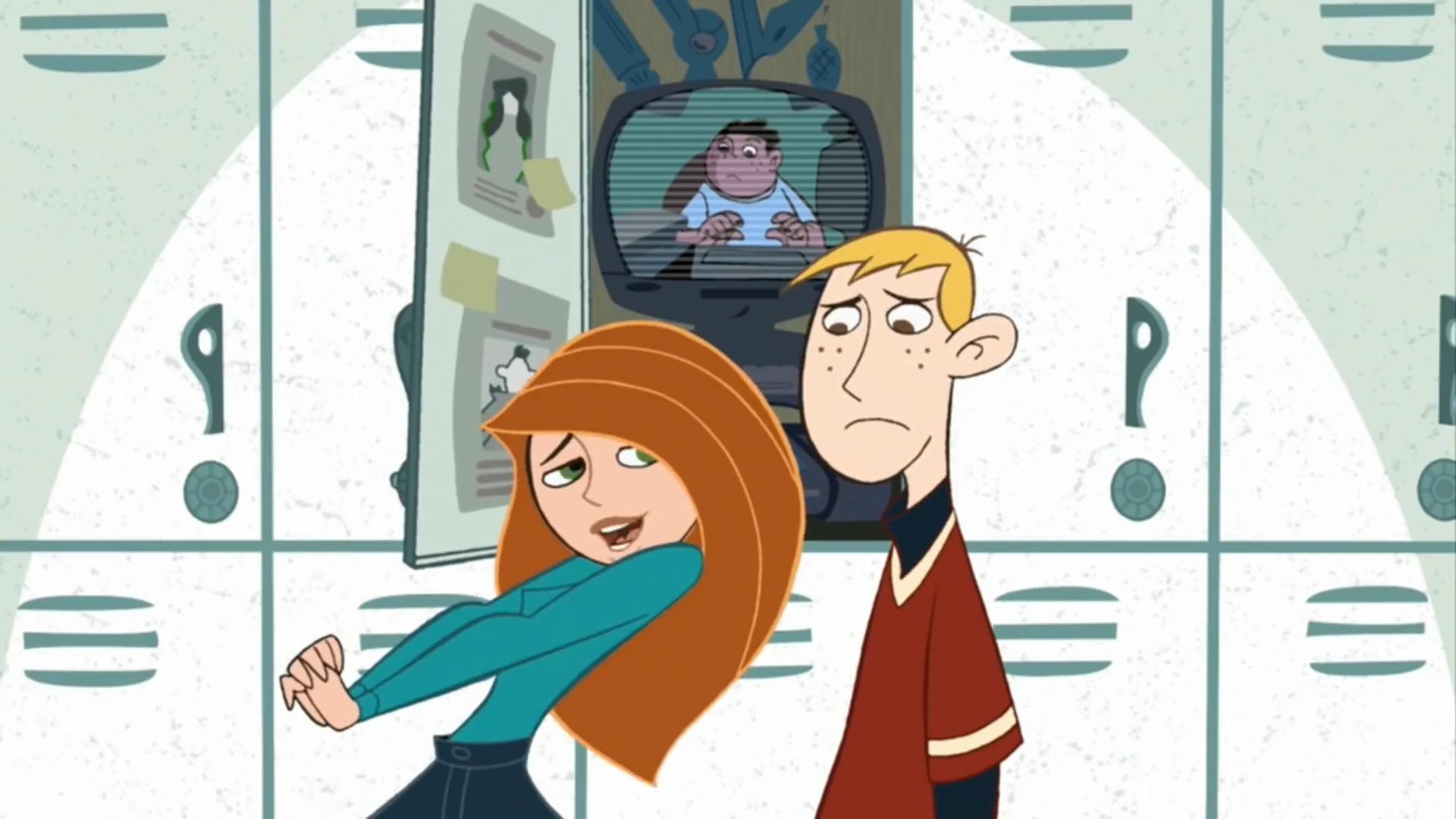 Kim Possible Cartoon Kim And Ron Kiss Wallpapers