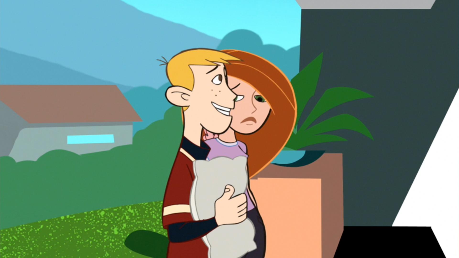 Kim Possible Cartoon Kim And Ron Kiss Wallpapers