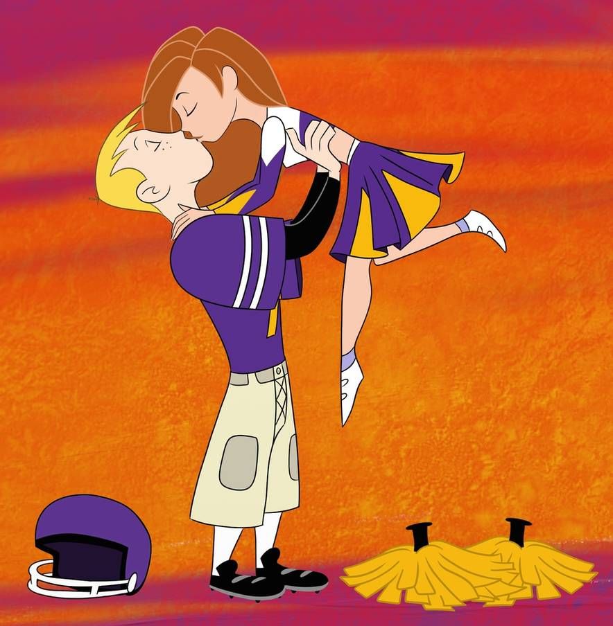 Kim Possible Cartoon Kim And Ron Kiss Wallpapers